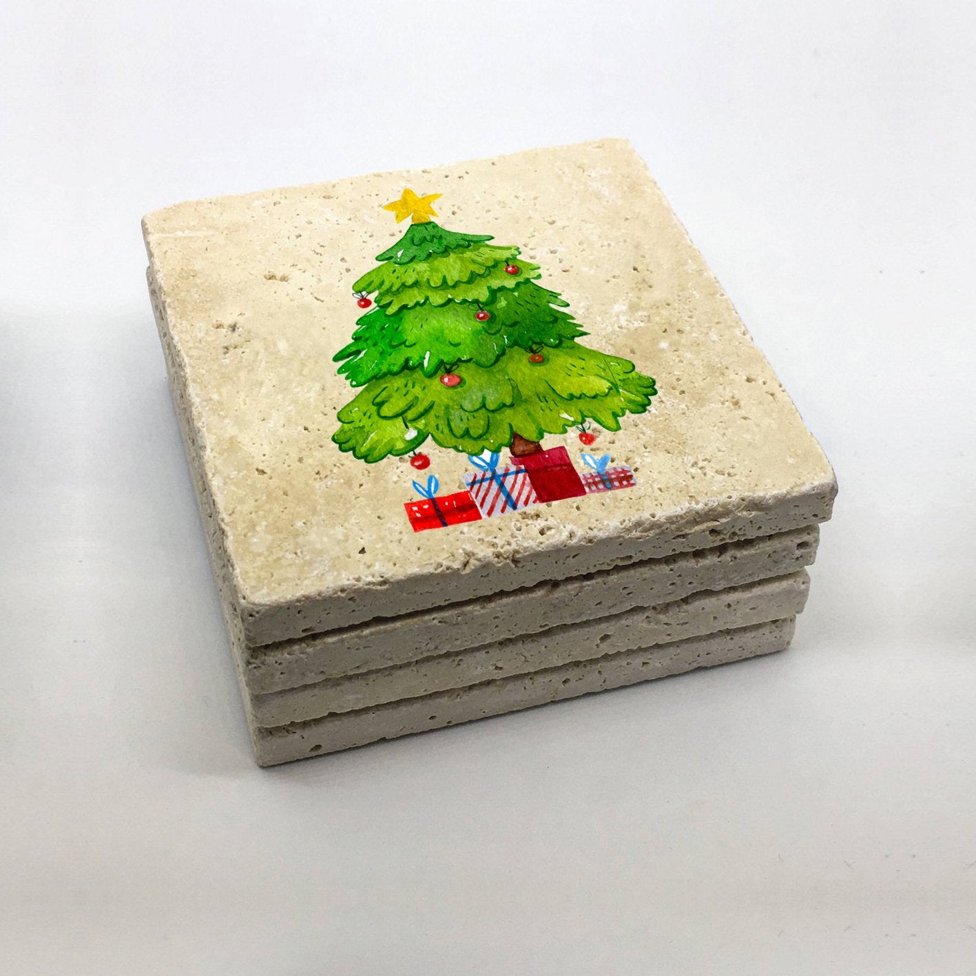 Tapete de vidro – 10 x 10 x 1 cm – Multicolorido – Pedra natural