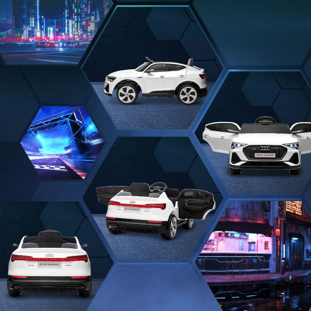 Carro Elétrico Infantil – 108x60x47 cm – Branco – PP e Aço