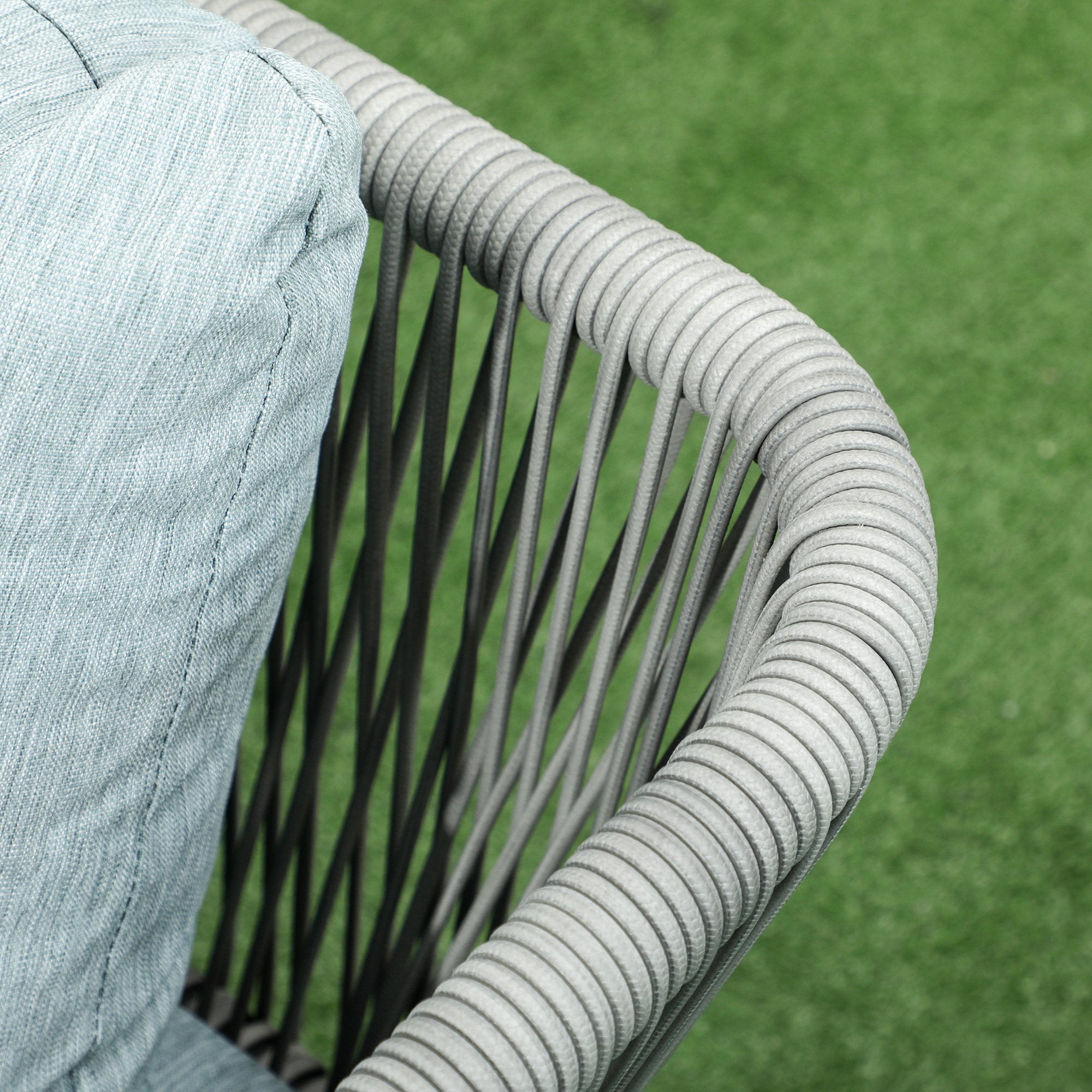 Conjunto de Móveis de Jardim 4 Peças – 120x71x65 cm – Cinzento – Alumínio e Vime PE