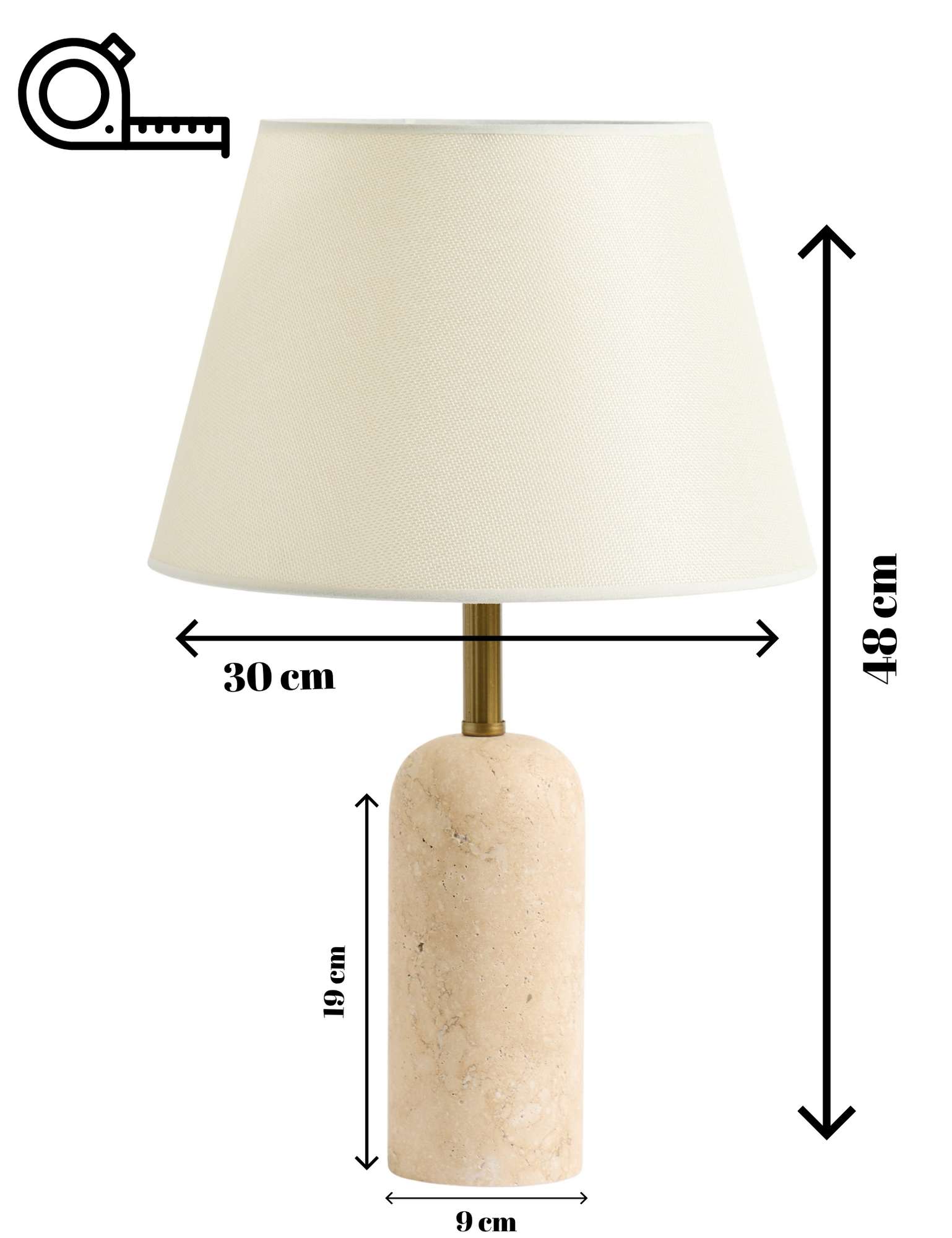Candeeiro de mesa-Kumas Sapkalı Traverten-Creme
Bege