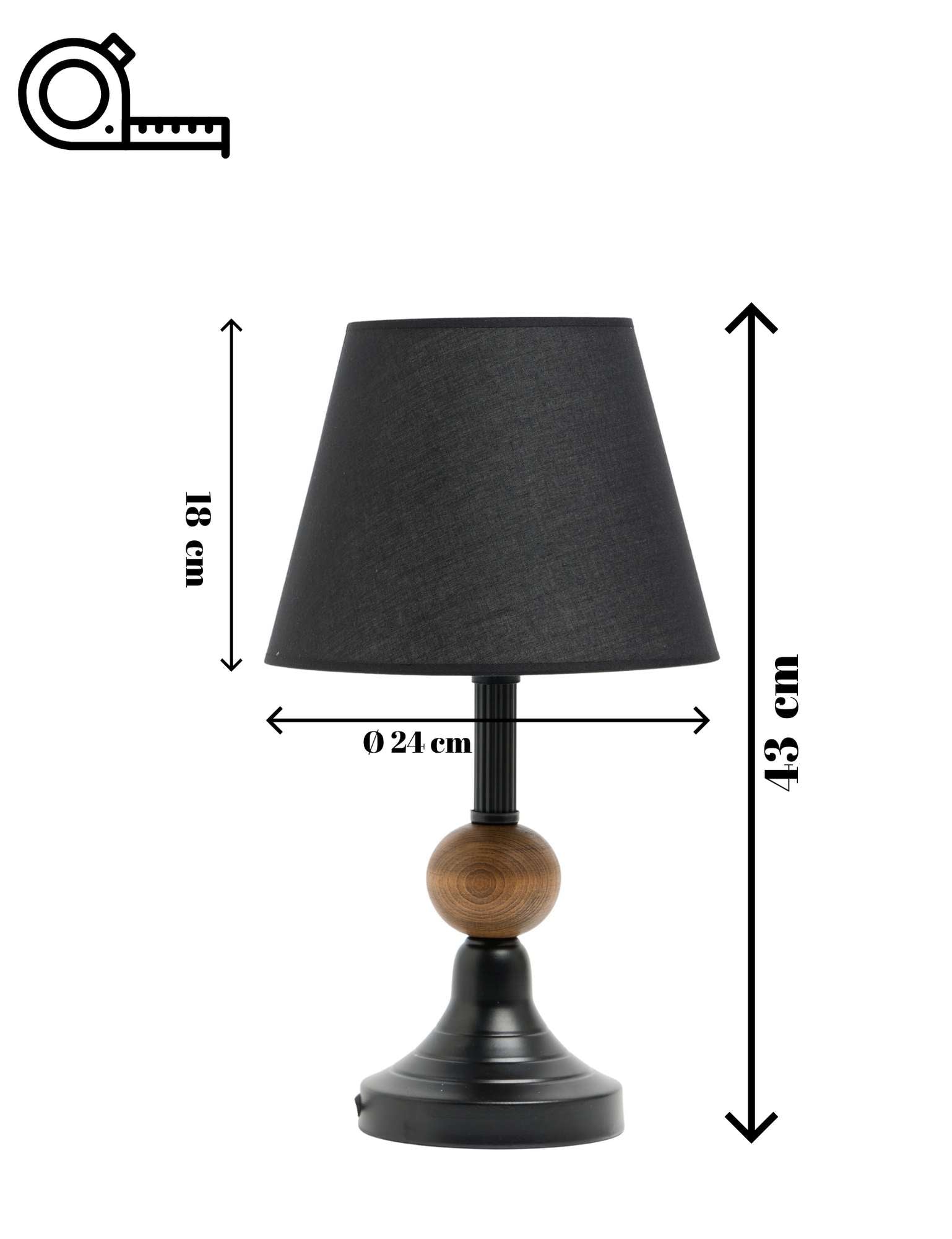 Candeeiro de mesa-Conici-Preto