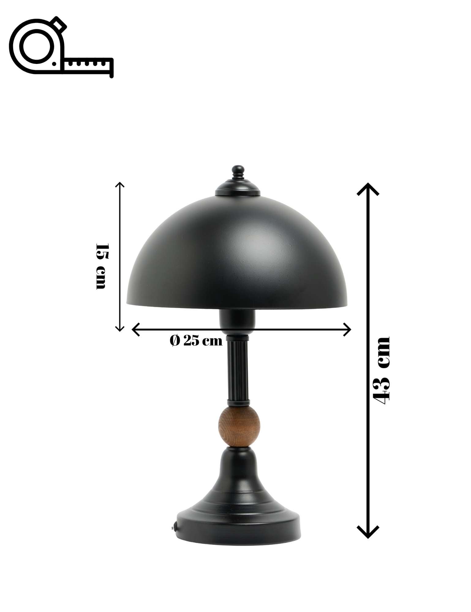 Candeeiro de mesa-Piedra-Preto
