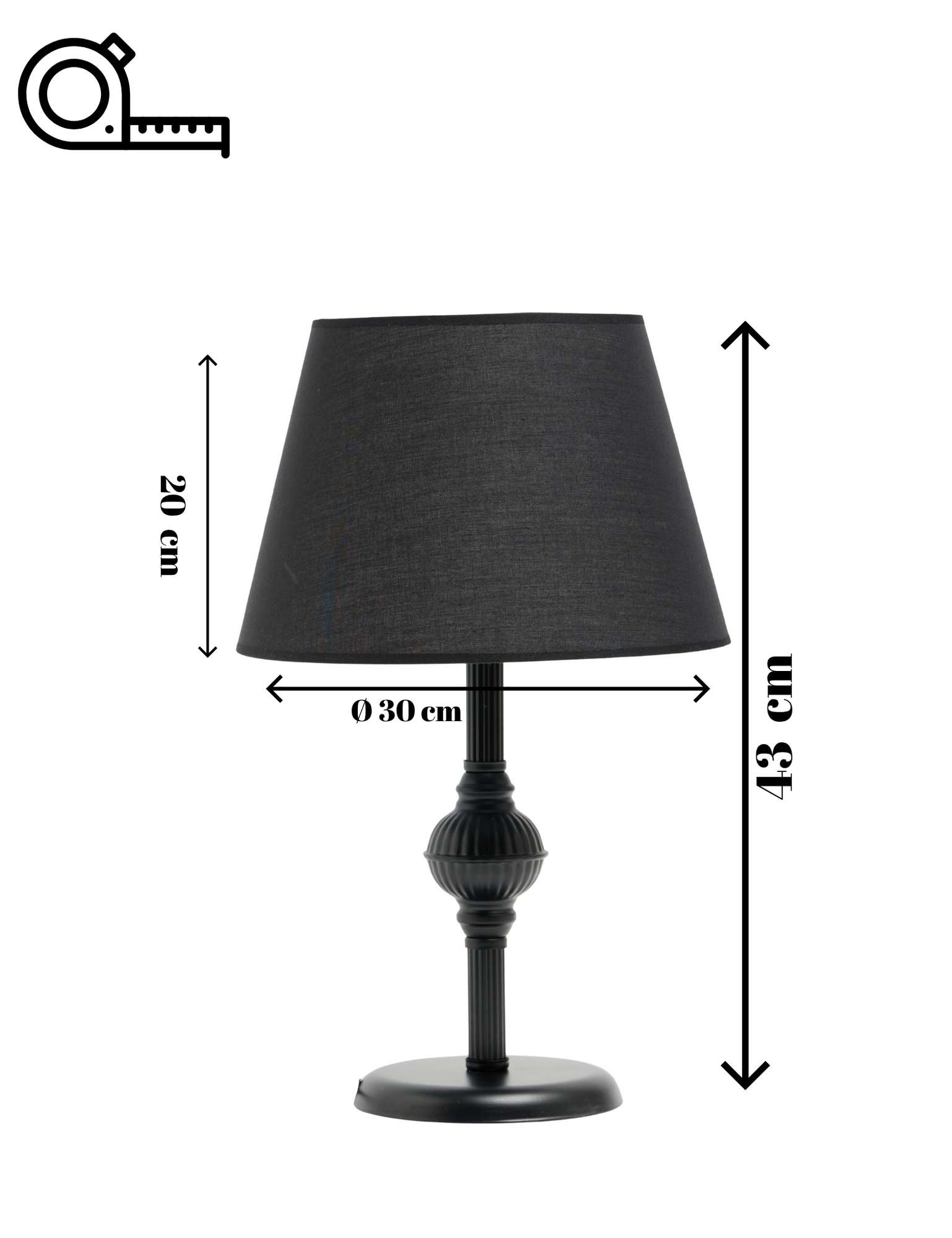 Candeeiro de mesa-Riga-Preto