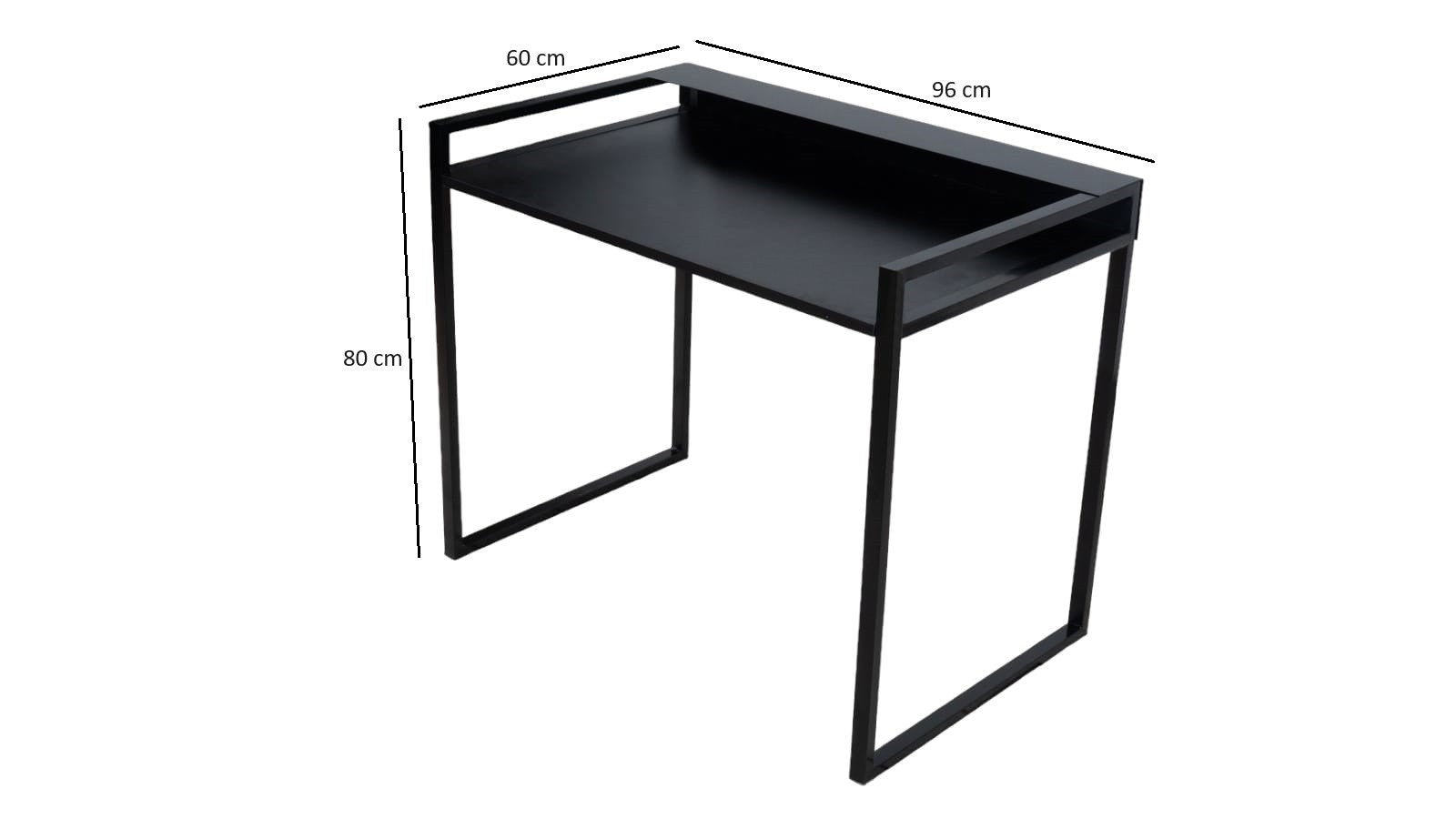 Secretária de Estudo – 96cm x 80cm x 60cm – Preto – Aglomerado e Metal