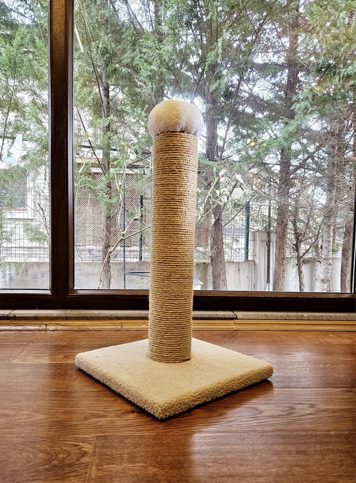 Poste de arranhar para gatos – 60 cm – creme – MDF