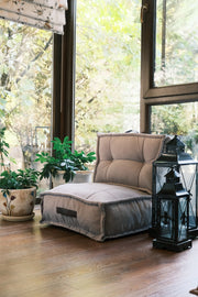 Poltrona Pufe Cinza Confortável, 60 x 62 x 60 cm | Tecido 100% SOHO | Perfeita para Relaxamento, Jogos e Espaços de Vida Modernos