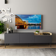 Móvel de TV – 160 cm x 48 cm x 37 cm – Antracite – Painéis de partículas revestidos a melamina