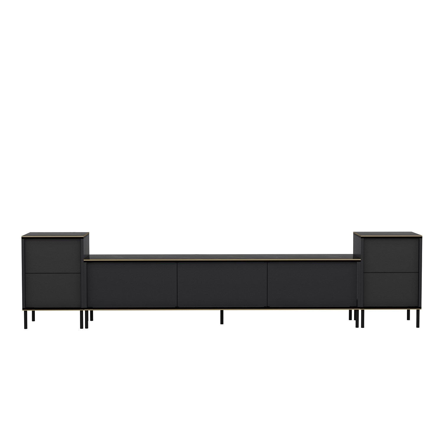 Móvel de TV elegante em antracite, 180 cm de largura, 45,2 cm de altura, 35 cm de profundidade | 100% revestido em melamina, 18 mm de espessura | Montável na parede com várias prateleiras