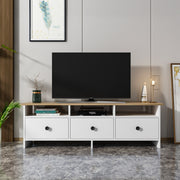 Móvel de TV – 150 cm x 47 cm x 36 cm – Branco e Safira – Painéis de partículas revestidos a melamina