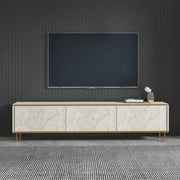 Móvel de TV – 180 cm – Travertino e Dourado – Melamina