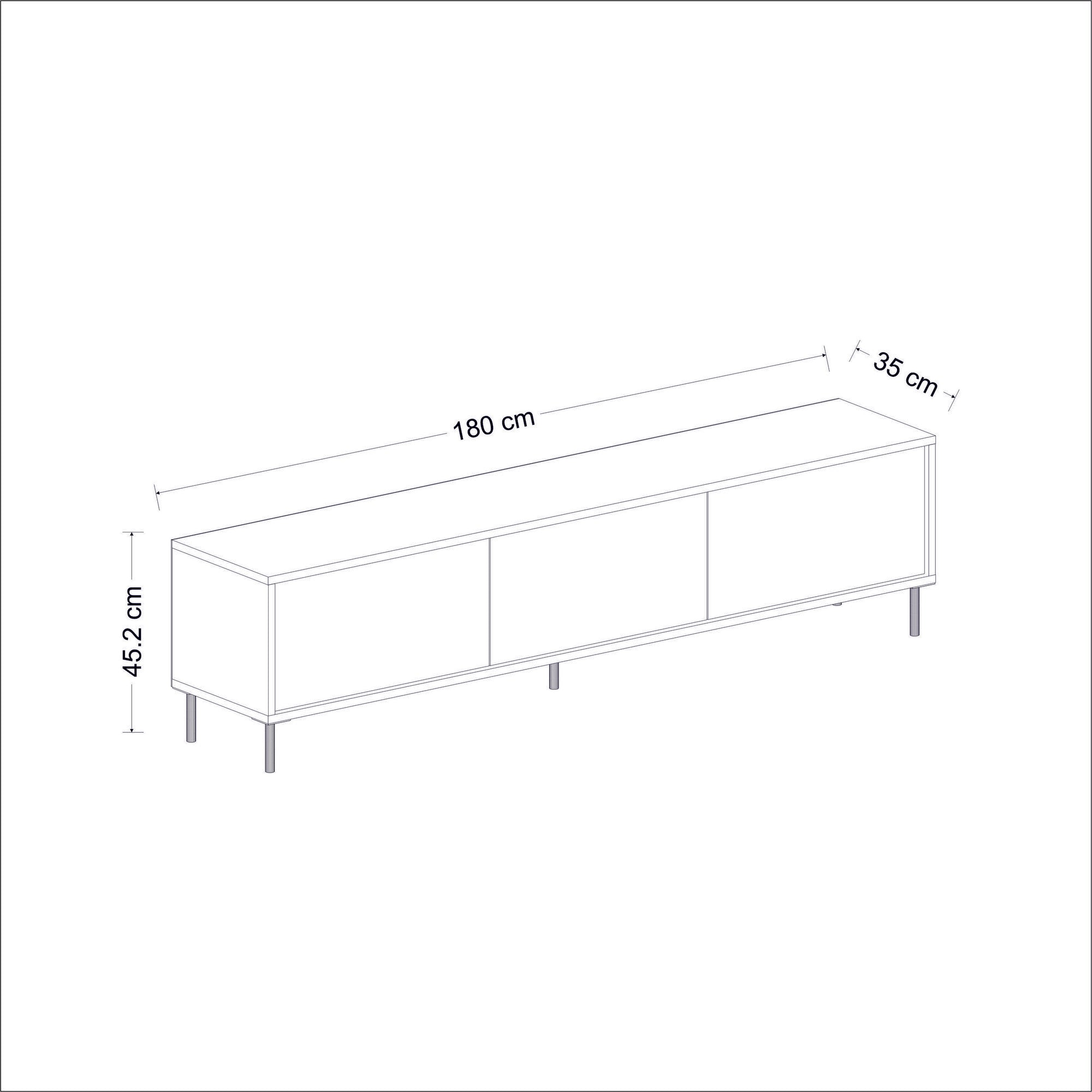 Móvel de TV – 180 cm – Travertino e Dourado – Melamina