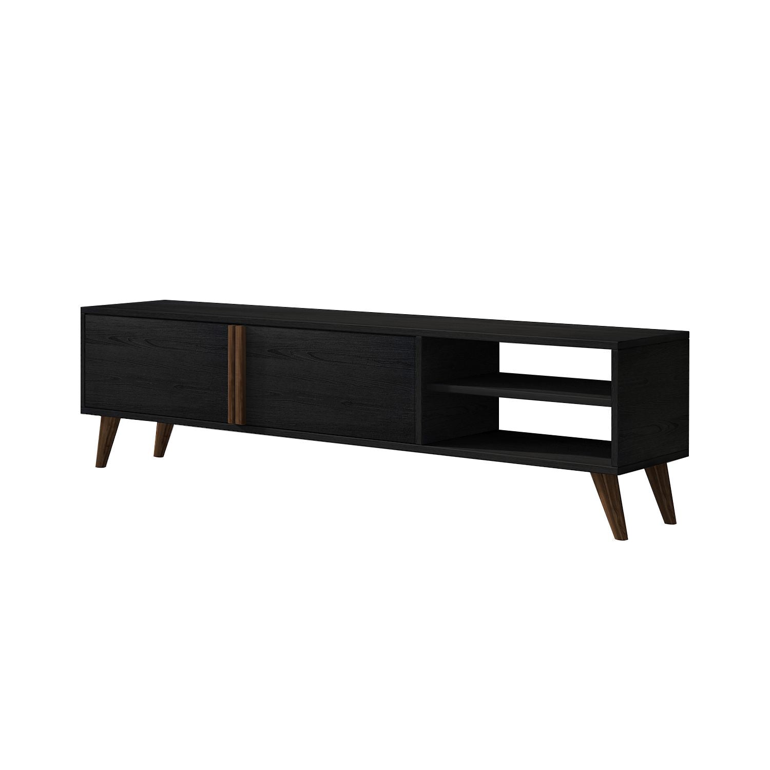 Móvel de TV – 160cm x 35cm x 29,6cm – Madeira Preta – MDF