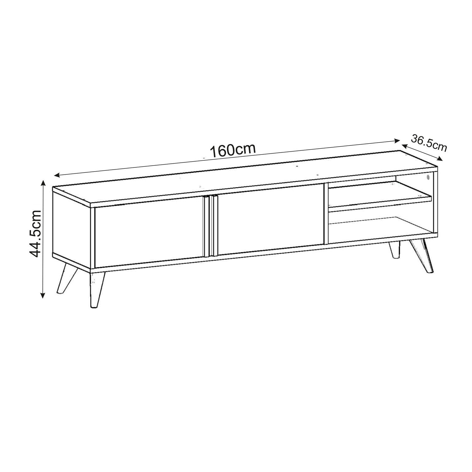 Móvel de TV – 160cm x 35cm x 29,6cm – Madeira Preta – MDF
