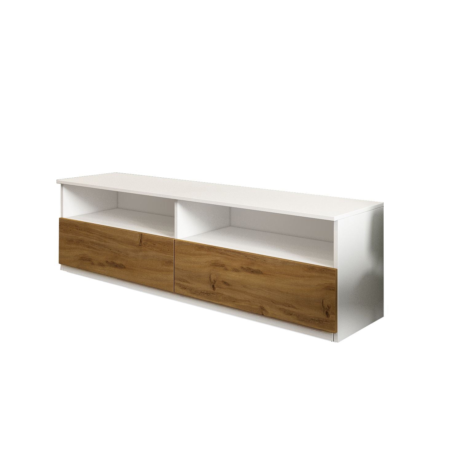Móvel de TV – 144cm x 49.8cm x 45cm – Branco e Natural – MDF