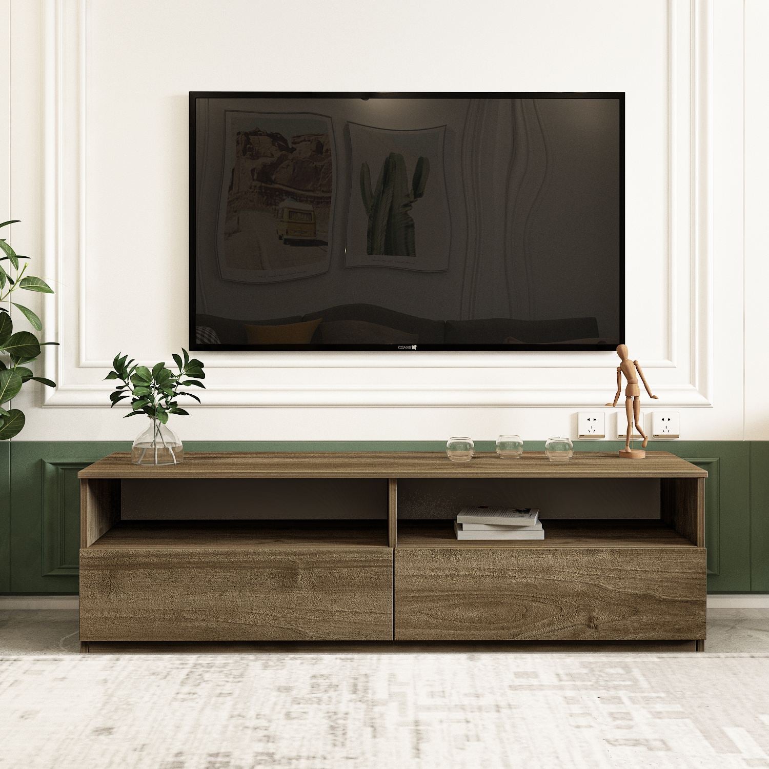 Móvel de TV – 144 cm x 49,8 cm x 45 cm – Nogueira – Painel de partículas