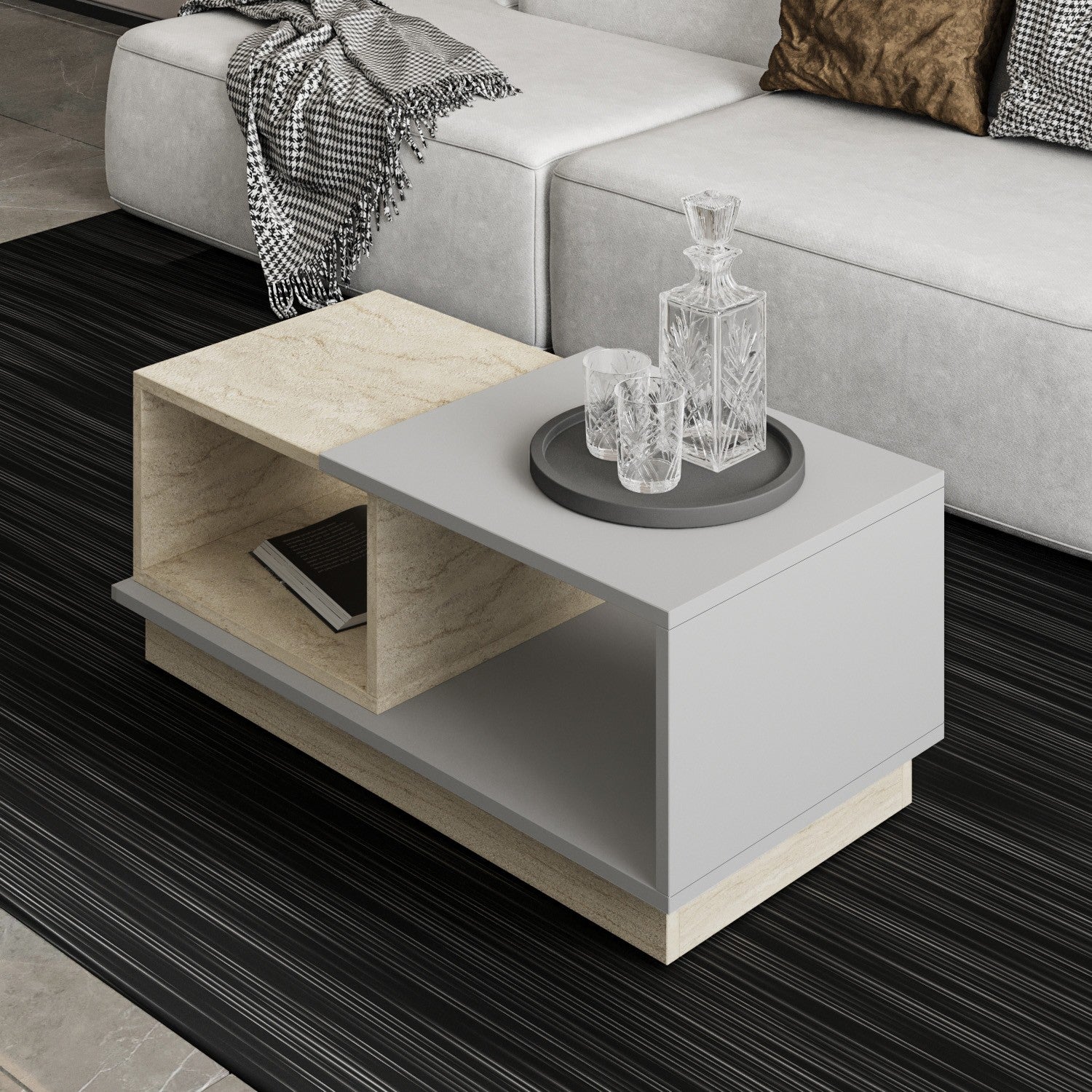 Mesa de Centro-Consept-Travertino
Cinza