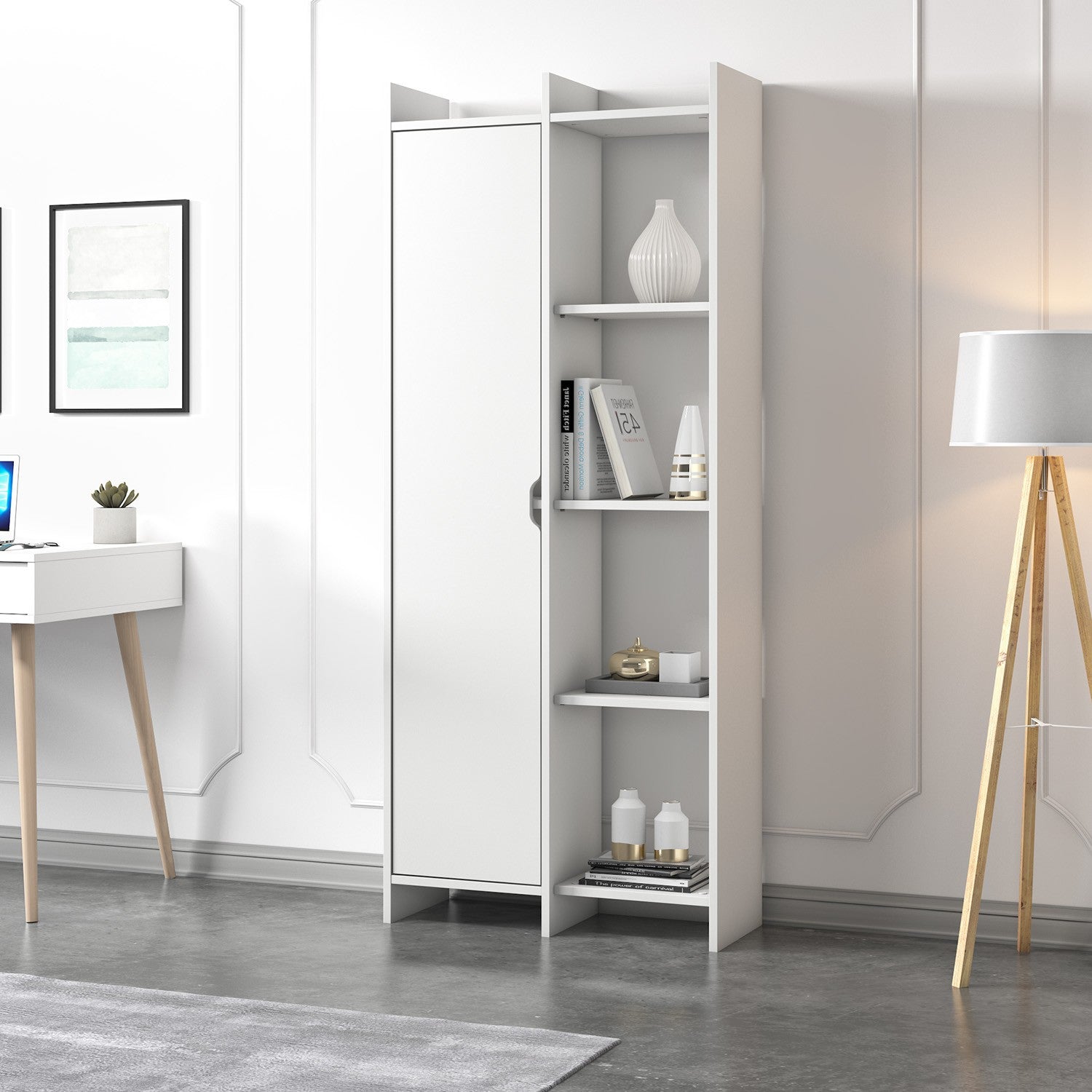 Estante de livros – 70 cm x 180 cm x 30 cm – Branco – Painéis de partículas revestidos a melamina