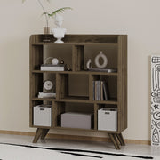 Estante de livros – 90 cm x 105 cm x 30 cm – Noz – Madeira aglomerada