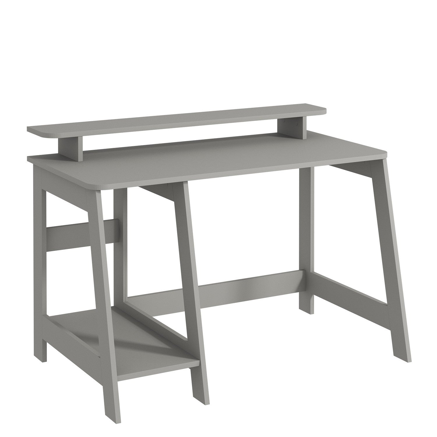Secretária de Estudo – 120cm x 73cm x 60cm – Cinza – Painéis de partículas revestidos a melamina