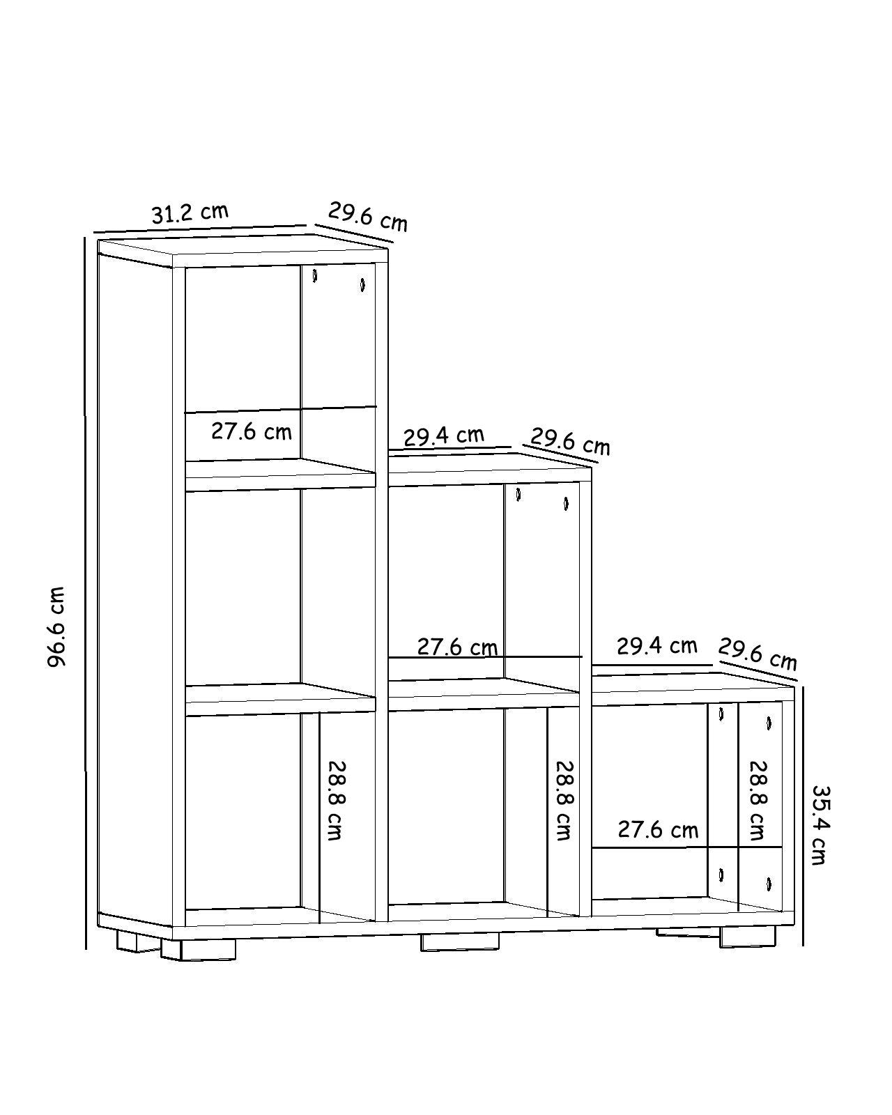 Armário multiuso – 90 cm x 96.6 cm x 29.6 cm – Safira – Painel de partículas revestido a melamina