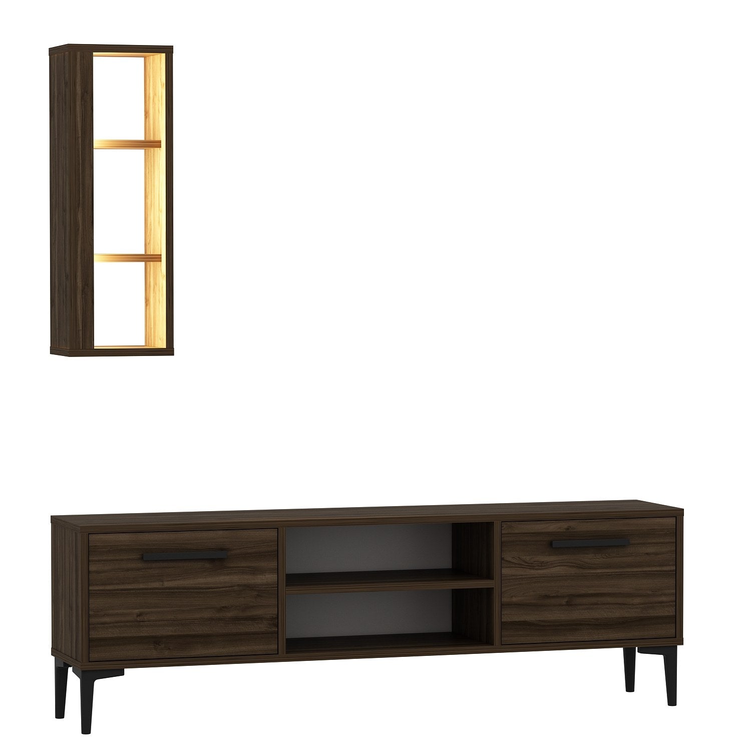 Móvel de TV – 150 cm x 48 cm x 29,6 cm – nogueira – melamina