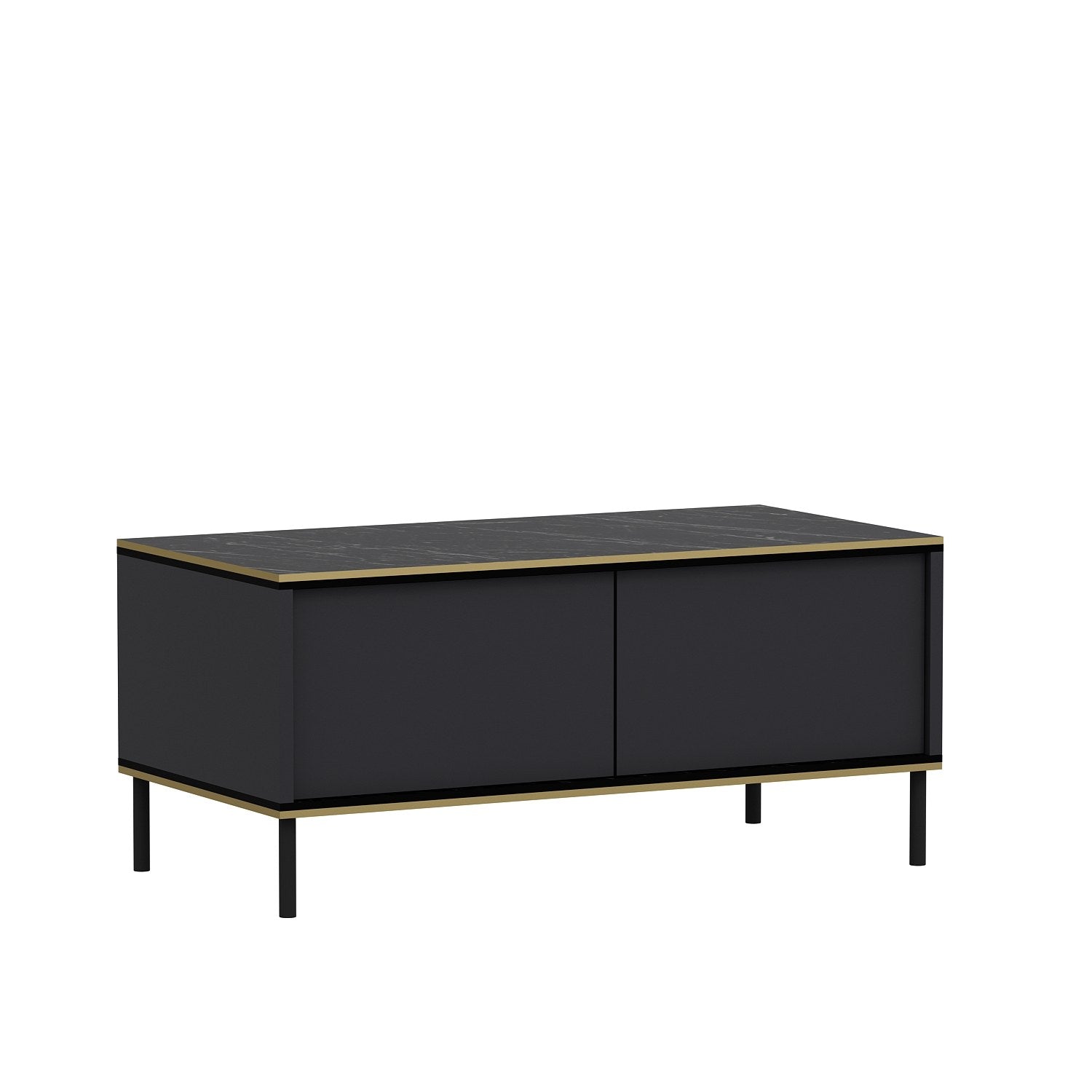 Mesa de Centro Elegante em Antracite, 90 x 40 x 45 cm | Painel de Partículas 100% Revestido em Melamina, 18 mm de Espessura | Perfeita para Salas de Estar e Espaços Modernos