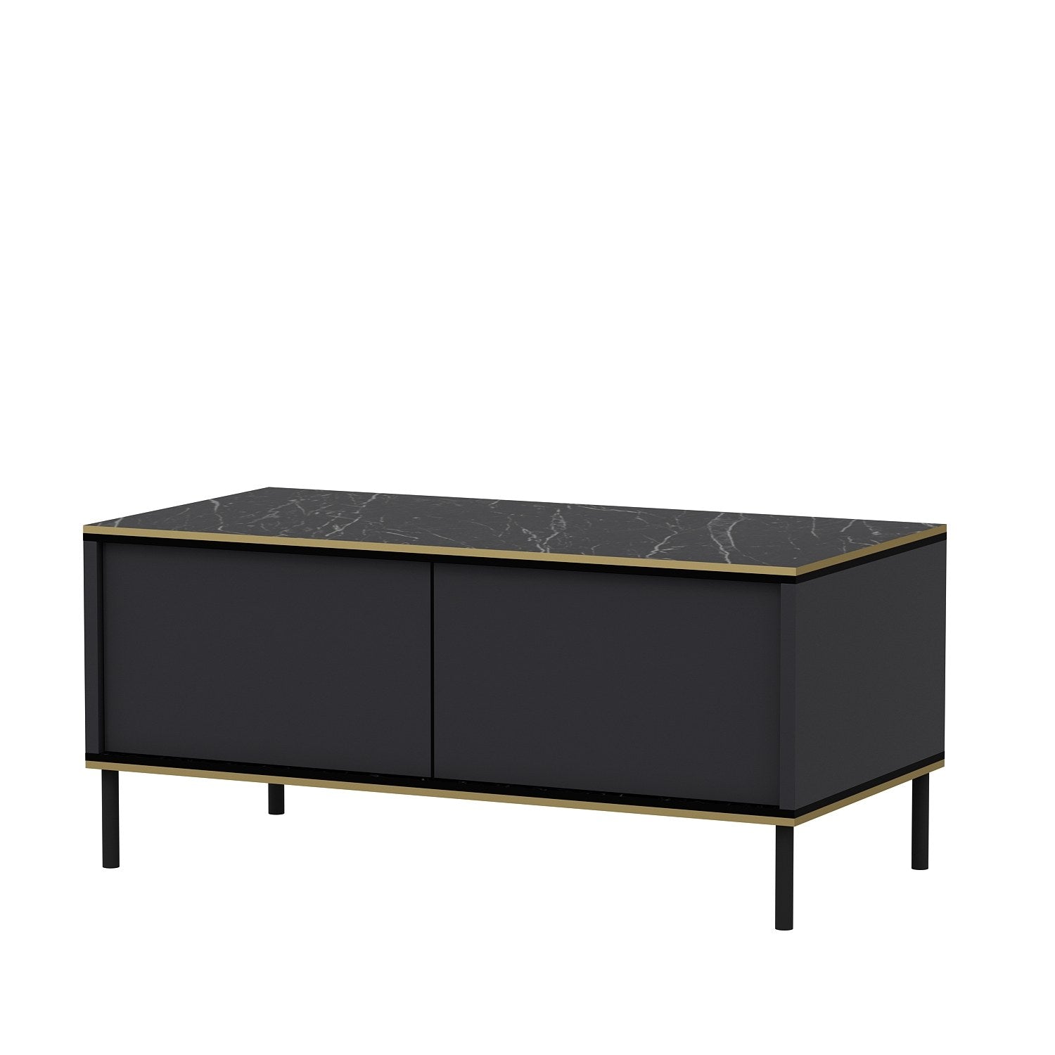Mesa de Centro Elegante em Antracite, 90 x 40 x 45 cm | Painel de Partículas 100% Revestido em Melamina, 18 mm de Espessura | Perfeita para Salas de Estar e Espaços Modernos
