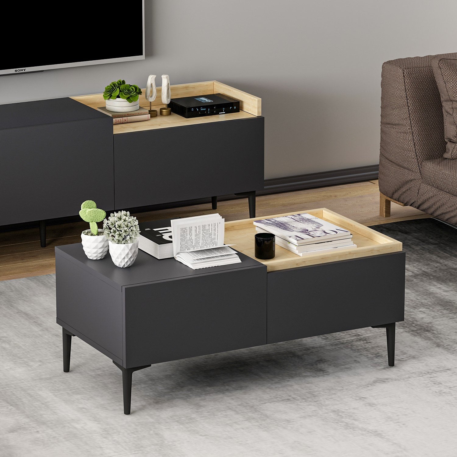 Mesa de Centro-Mia-Antracite
