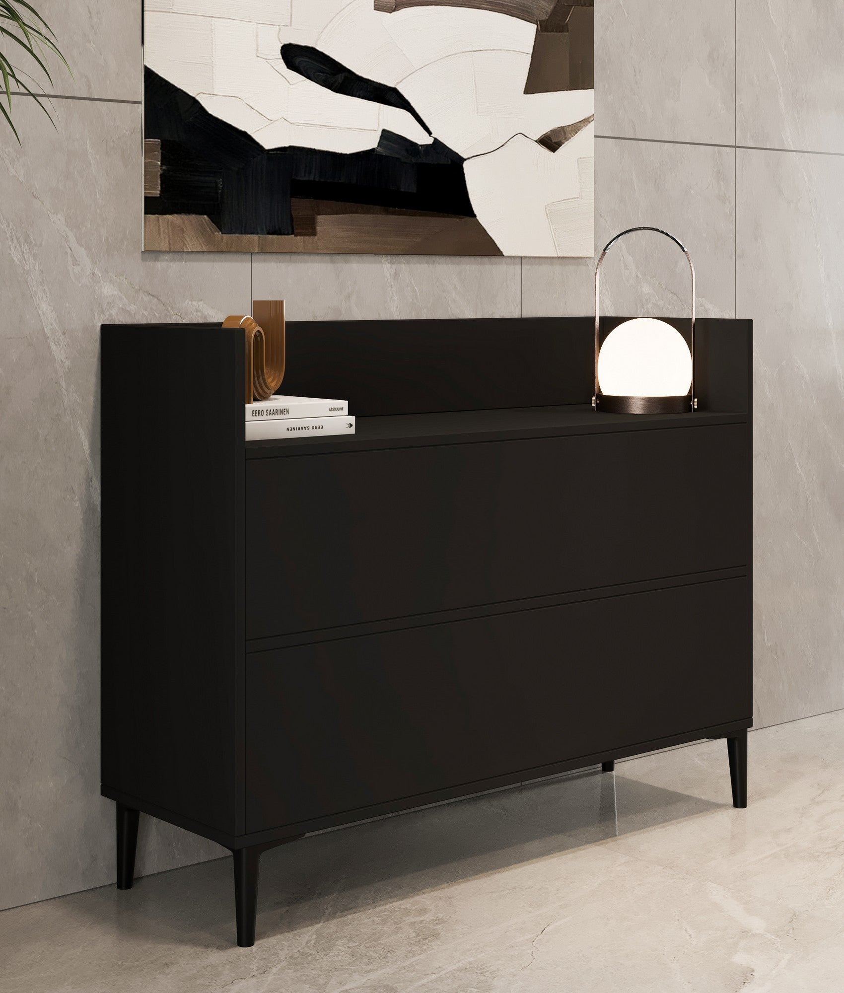 Armário multifunções – 110 cm x 85 cm x 35 cm – Antracite – Painel de partículas revestido a melamina