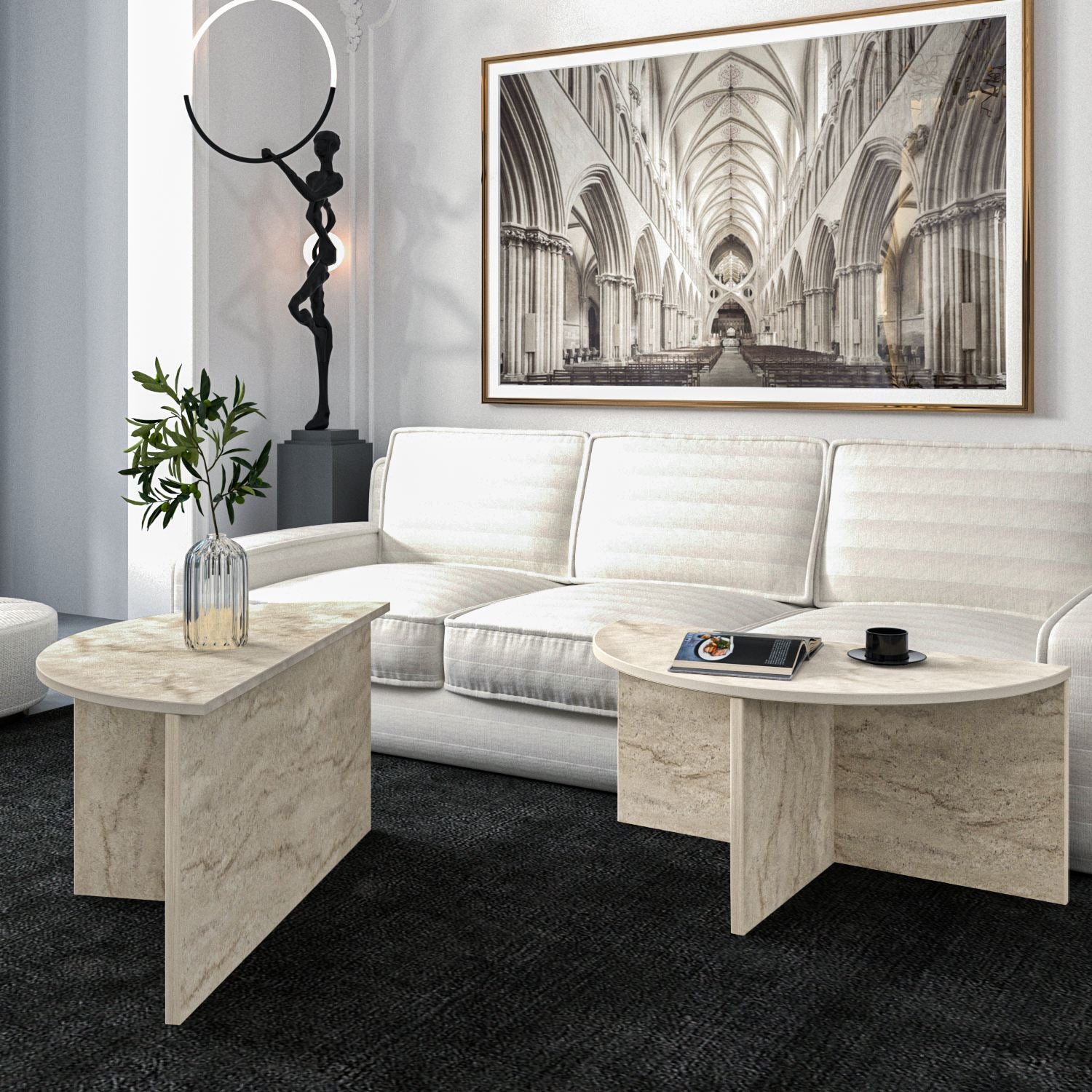 Mesa de Centro-Dolunay-Travertino