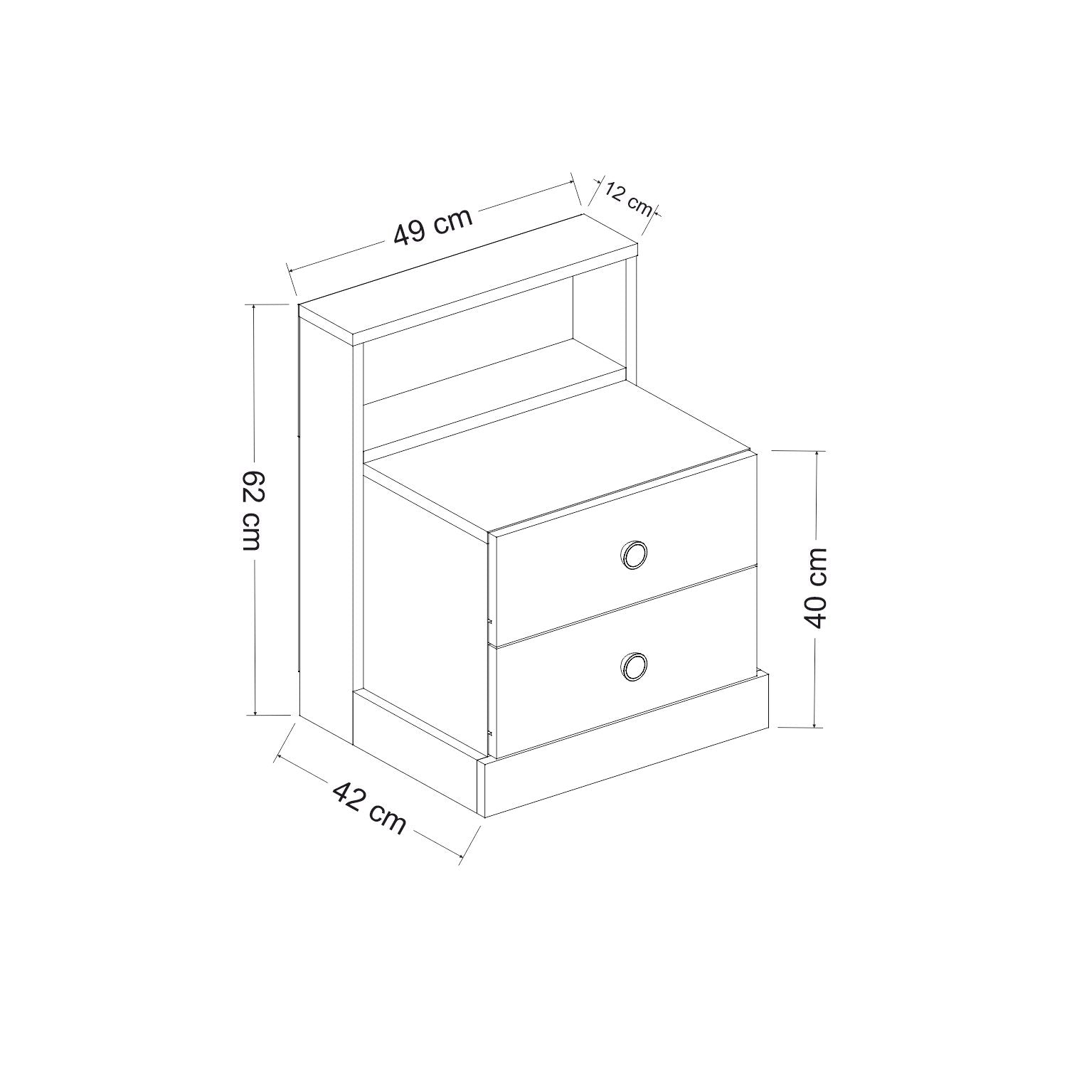 Mesa de cabeceira-Life-Antracite
Branco