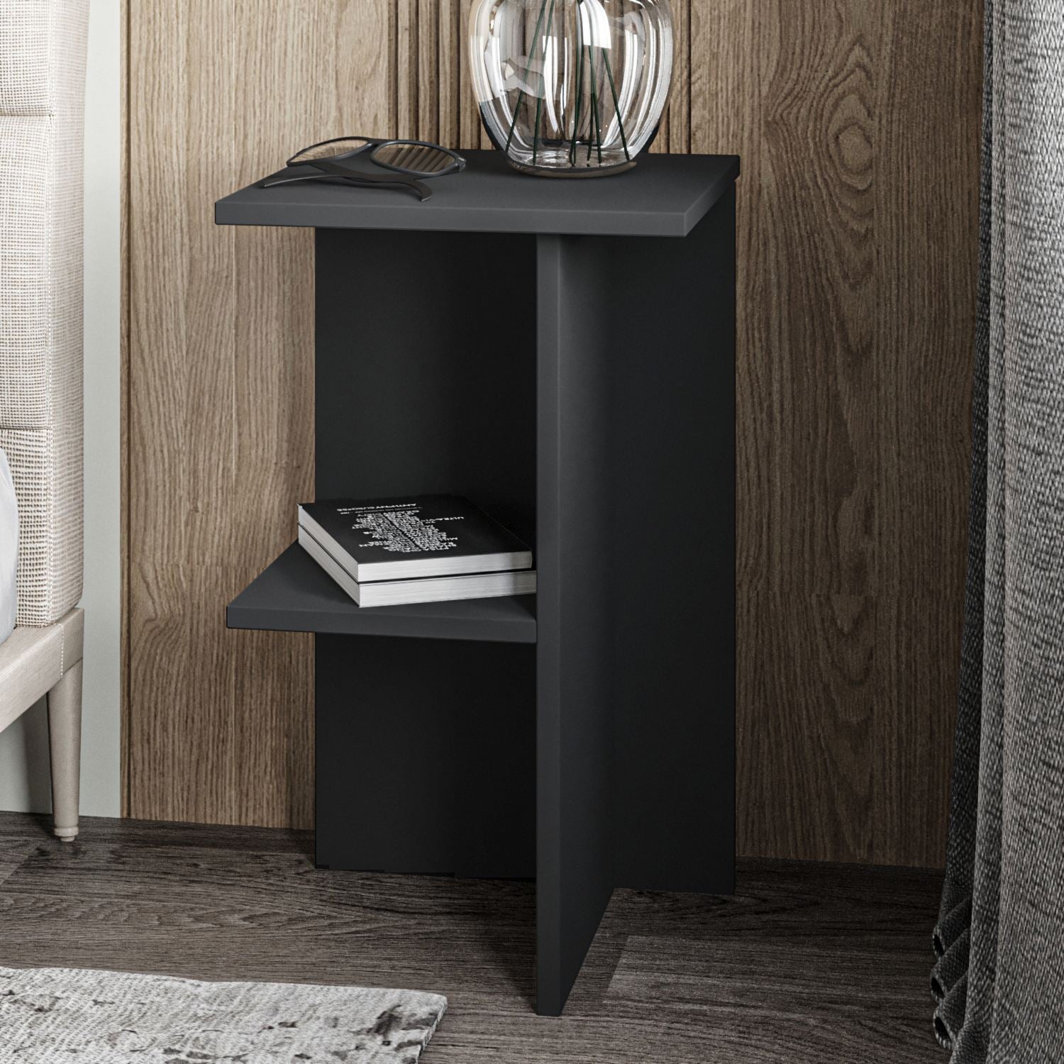 Mesa de cabeceira-Leray-Antracite