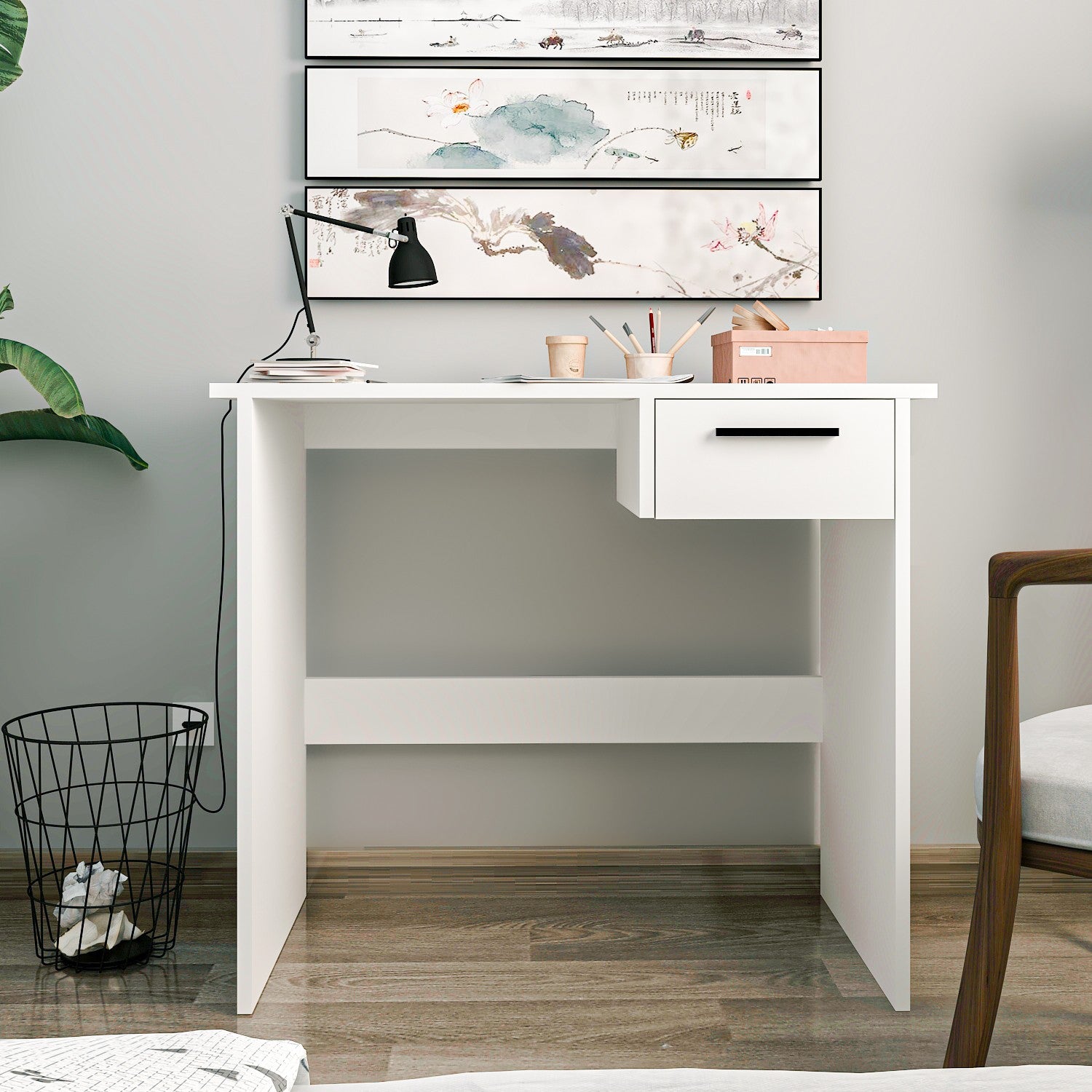 Secretária de Estudo – 90 cm x 77,8 cm x 45 cm – Branco – 100% painéis de partículas revestidos a melamina