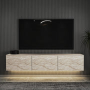 Móvel de TV – 160 cm x 35 cm x 32 cm – Cor Travertino – Painel de partículas revestido a melamina