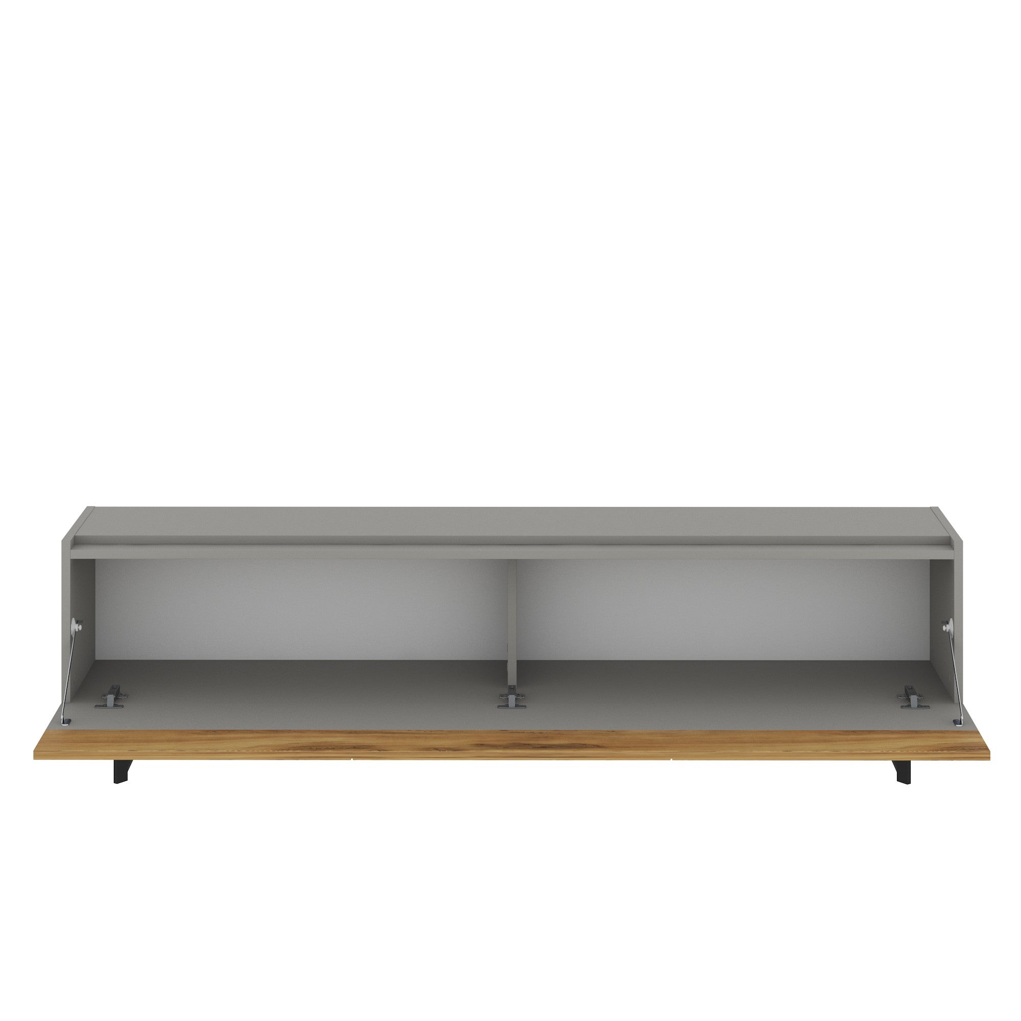 Móvel de TV – 180 cm x 49 cm x 37 cm – Cinza e Carvalho – Painéis de partículas revestidos a melamina