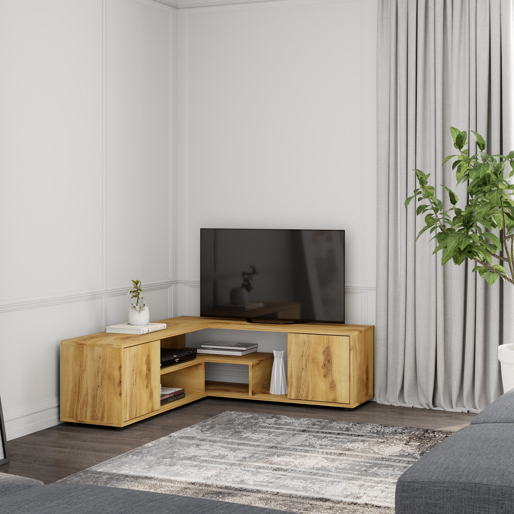 Móvel de TV – 120x40x35 cm – Rosa – Painel de partículas