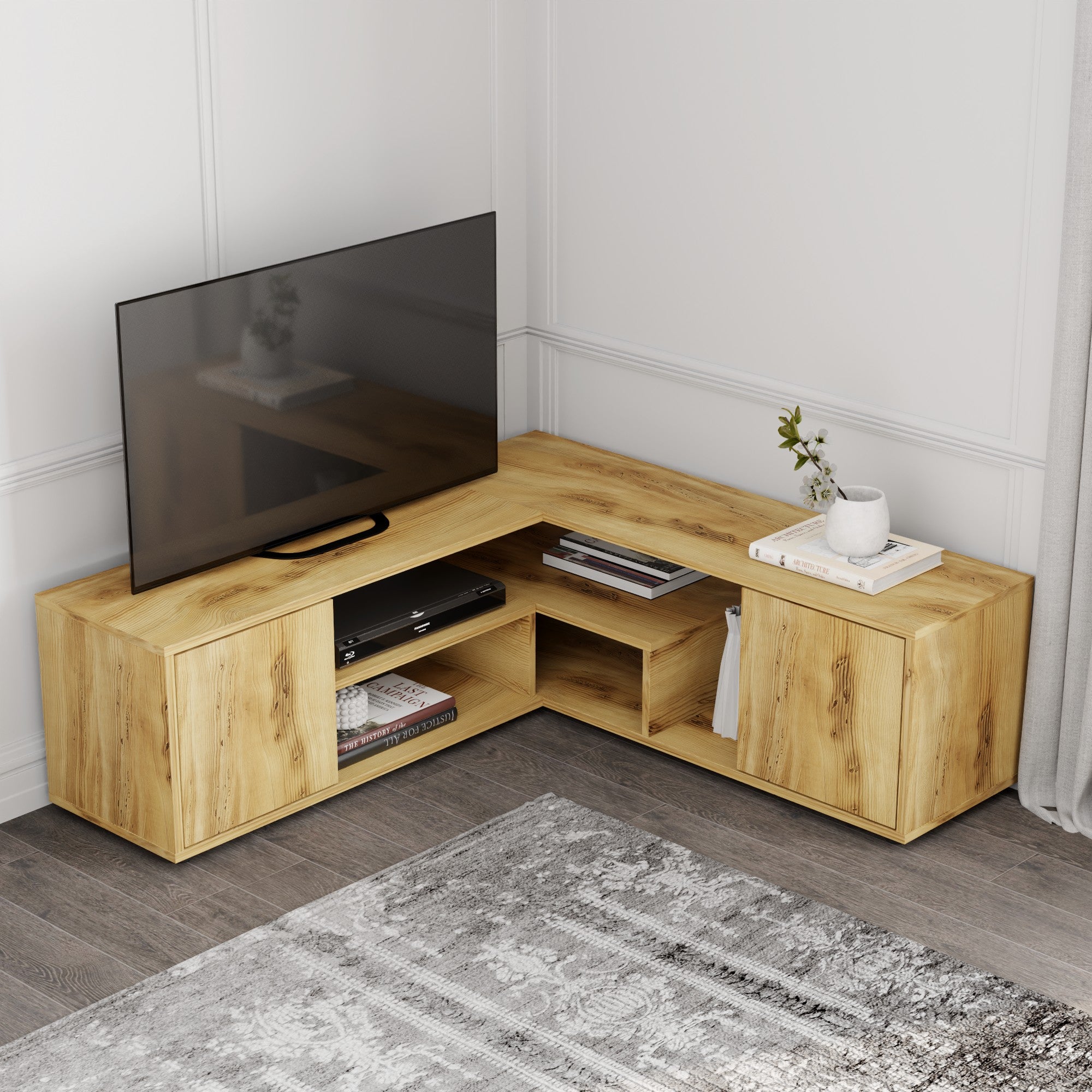 Móvel de TV – 120x40x35 cm – Rosa – Painel de partículas