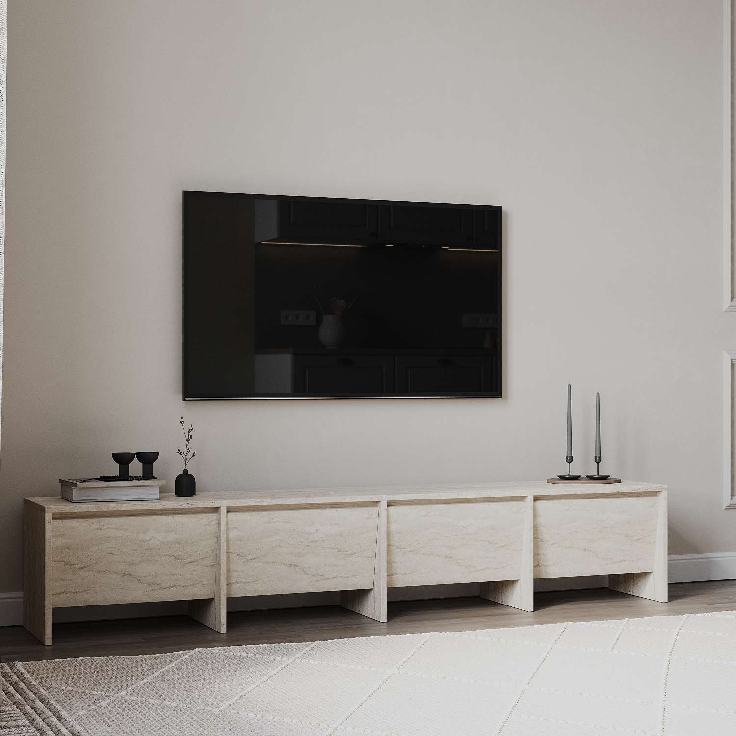 Móvel de TV – 180cm – Travertino – MDF