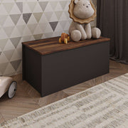 Baú – 90 cm x 45,5 cm x 45 cm – Antracite e Nogueira – Aglomerado