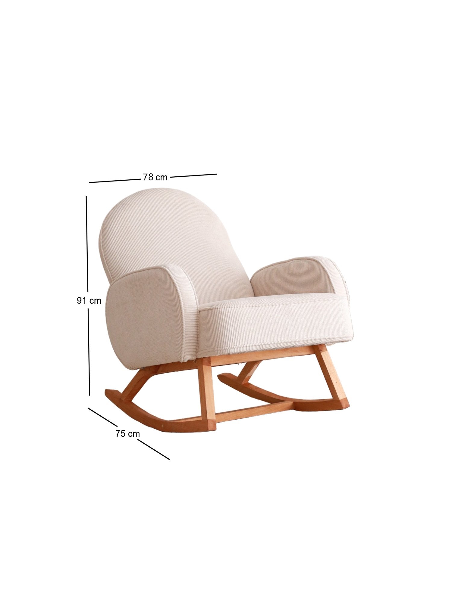 Poltrona Elegante, Veludo Branco, 78 x 91 x 75 cm | 100% Poliéster, Estrutura em Faia, Elegante e Confortável para Espaços Modernos