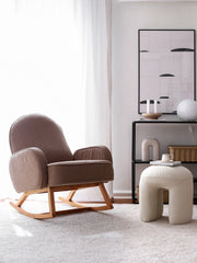 Poltrona Elegante, Veludo Cotelê Marrom, 78 x 91 x 75 cm | 100% Poliéster, Estrutura em Faia, Pernas de 28 cm | Conforto e Estilo para Sala de Estar e Escritório