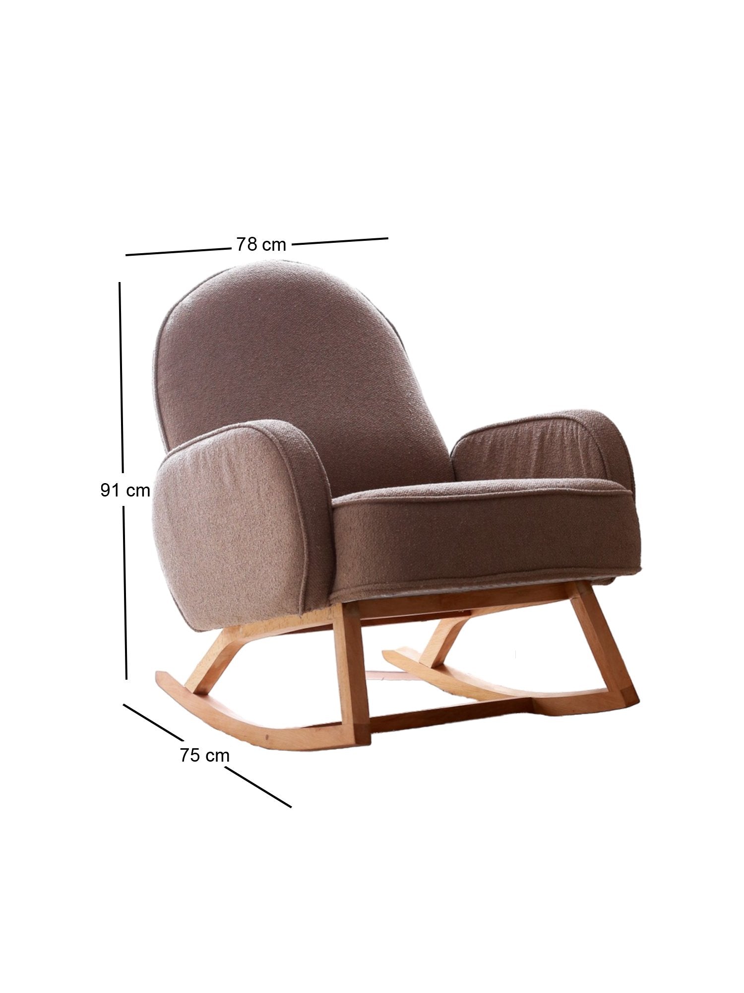 Poltrona Elegante, Veludo Cotelê Marrom, 78 x 91 x 75 cm | 100% Poliéster, Estrutura em Faia, Pernas de 28 cm | Conforto e Estilo para Sala de Estar e Escritório