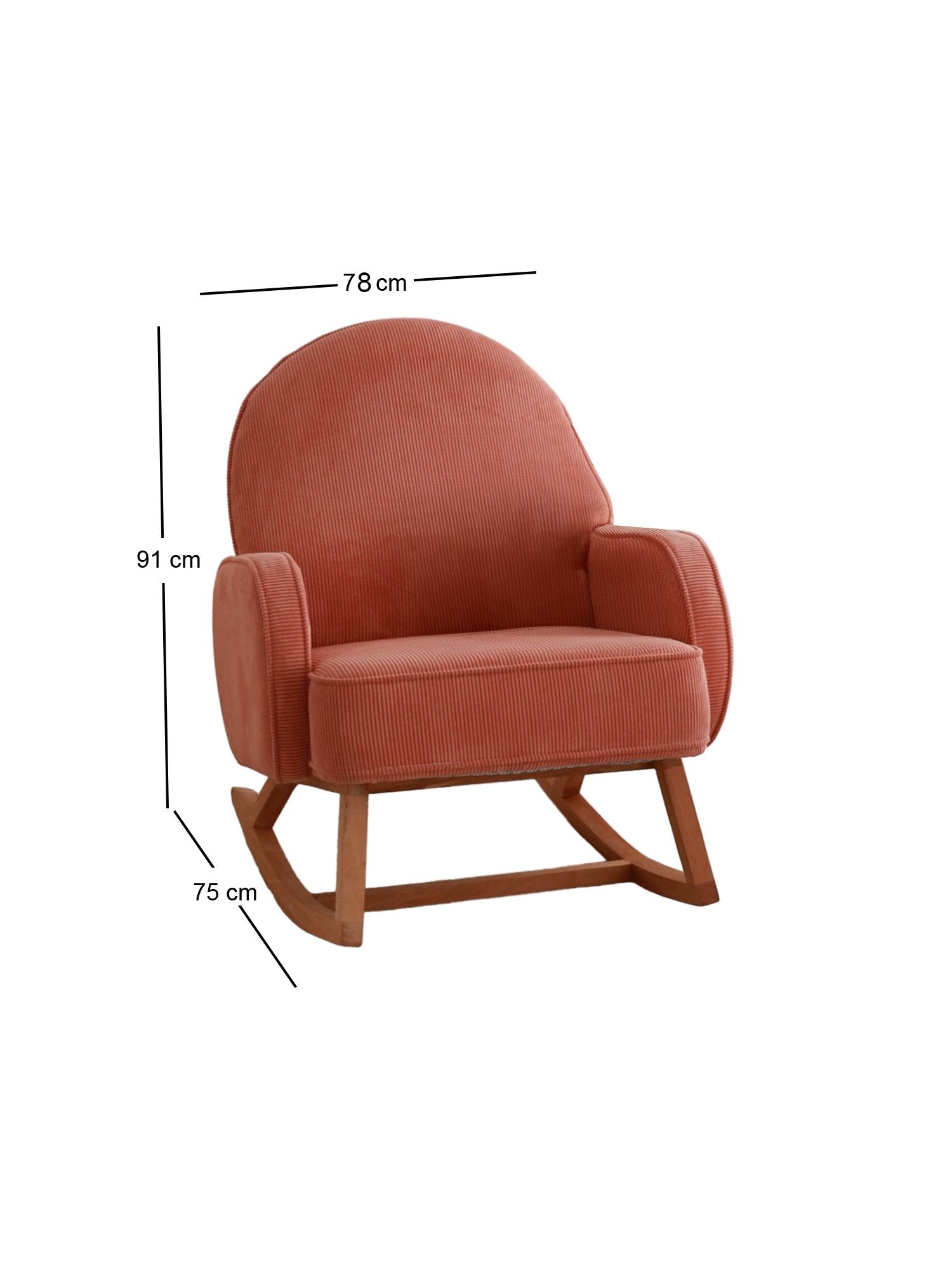 Poltrona Elegante Coral, Veludo Cotelê, 78 x 91 x 75 cm | 100% Poliéster, Estrutura em Faia, Pernas de 28 cm | Conforto e Estilo para Sala de Estar e Escritório