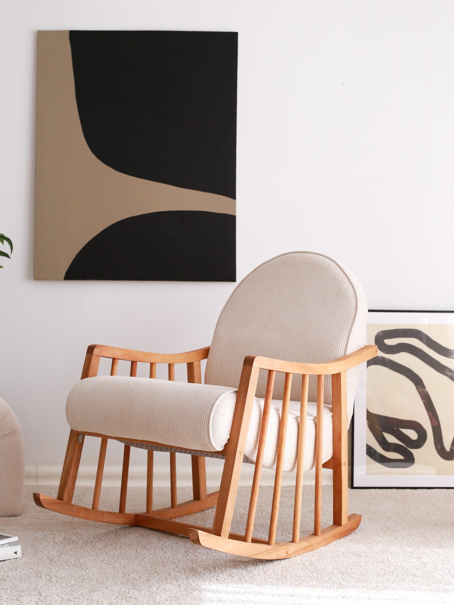Poltrona Elegante, Veludo Cotelê Branco, 80 x 93 x 68 cm | 100% Poliéster, Estrutura em Faia | Conforto e Estilo para Salas de Estar e Escritórios Modernos