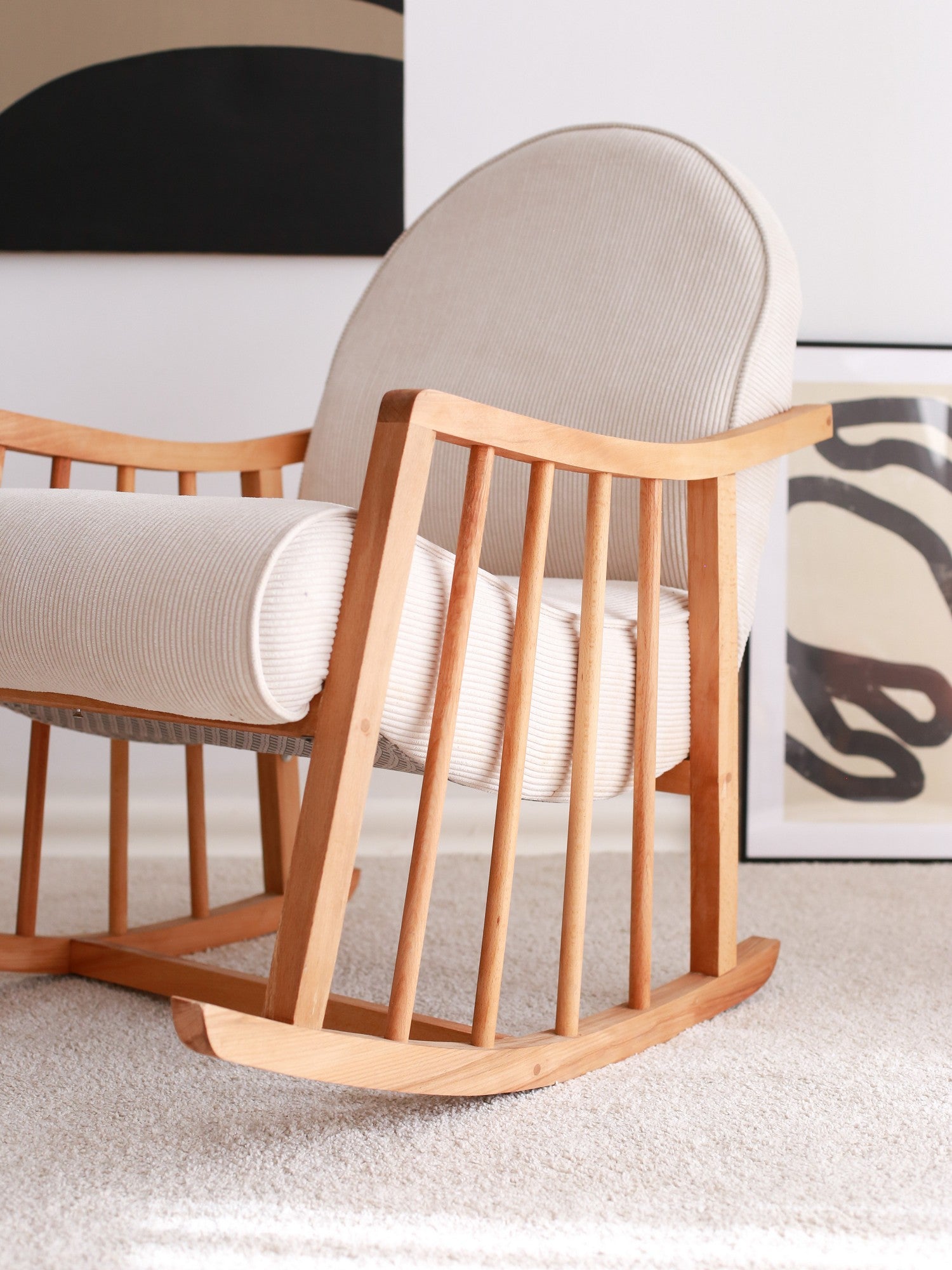 Poltrona Elegante, Veludo Cotelê Branco, 80 x 93 x 68 cm | 100% Poliéster, Estrutura em Faia | Conforto e Estilo para Salas de Estar e Escritórios Modernos