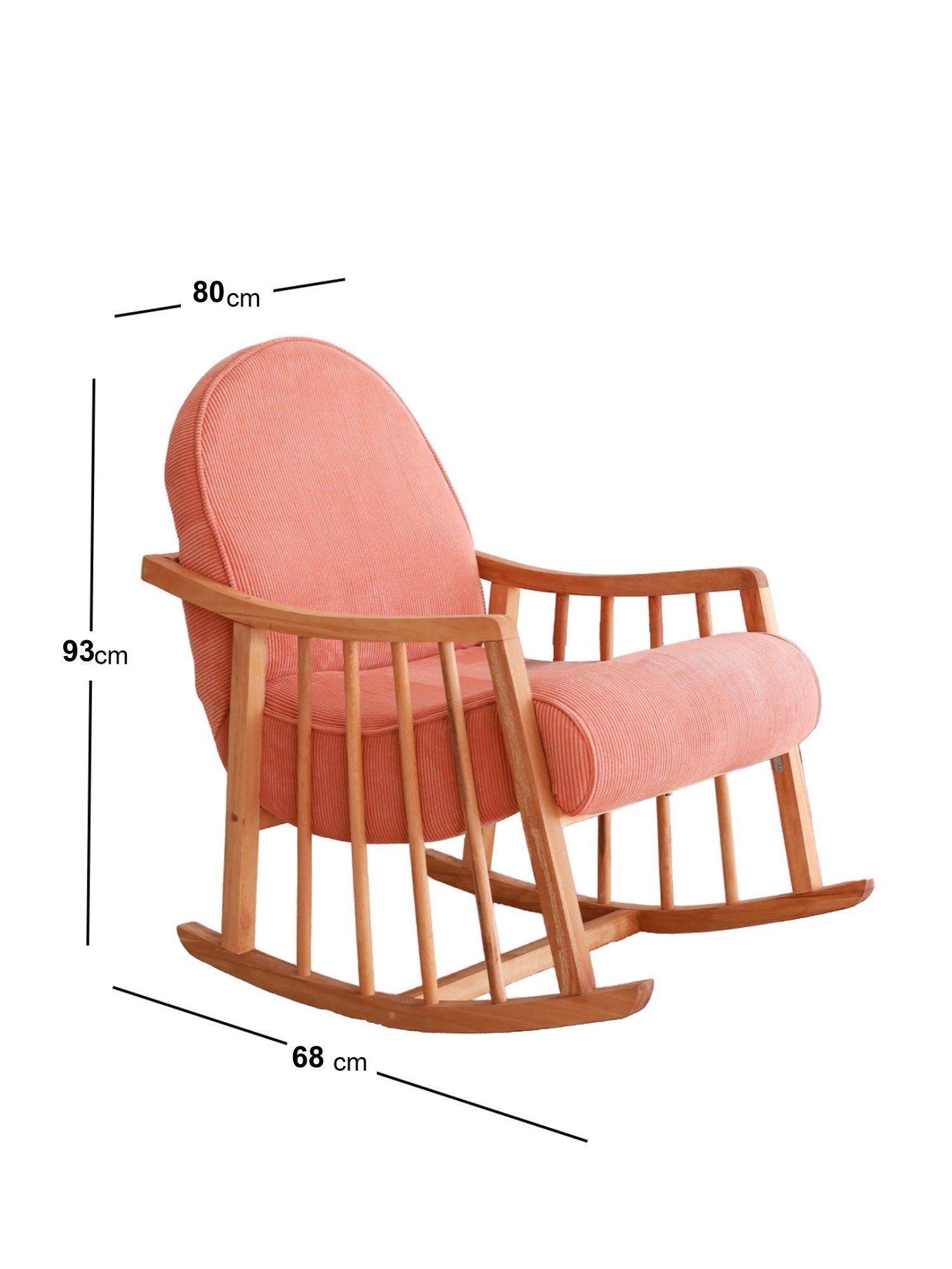 Poltrona Elegante Coral, Veludo Cotelê, 80 cm L x 93 cm A x 68 cm P | 100% Poliéster, Estrutura em Faia | Conforto e Estilo para Sala de Estar e Escritório