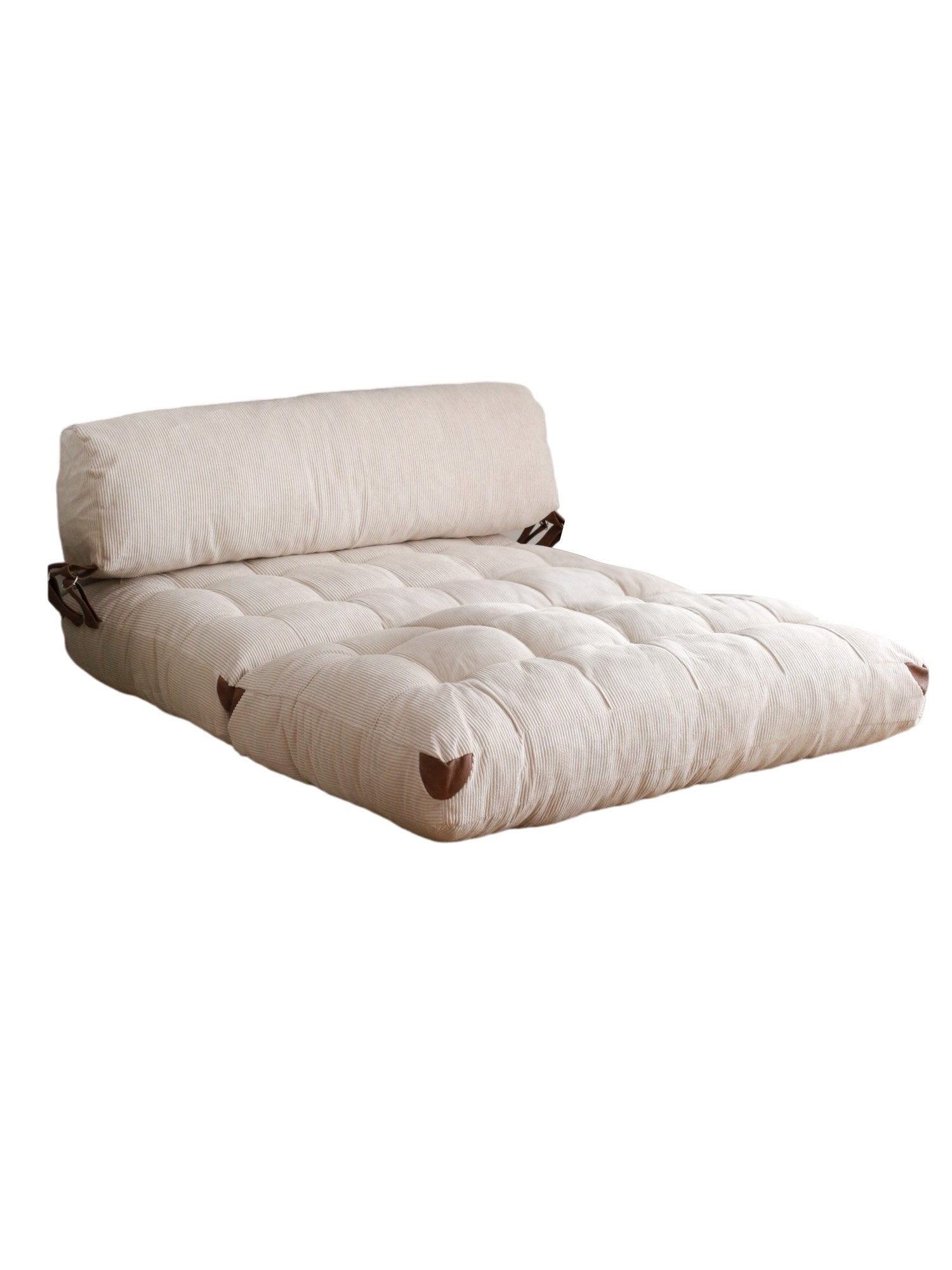 Sofá-cama elegante de 2 lugares, veludo cotelê branco, 120 x 75 x 79 cm | 100% poliéster, altura confortável de 24 cm, transforma-se em cama de 150 cm | Perfeito para espaços de convivência modernos