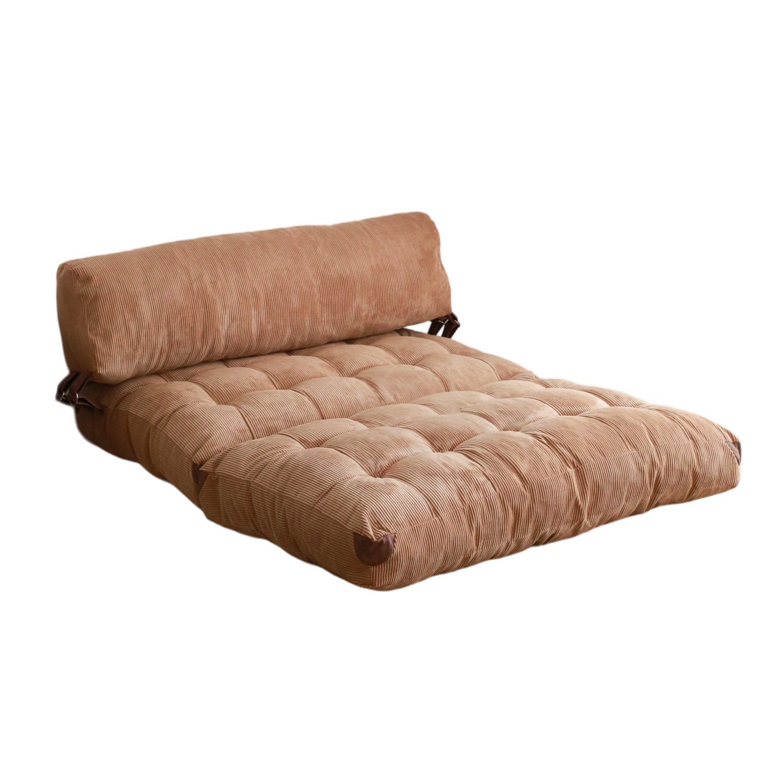 Sofá-cama elegante de 2 lugares, veludo cotelê camelo, 120 x 75 x 79 cm | 100% poliéster, altura confortável para sentar: 24 cm, transforma-se em cama de 150 cm