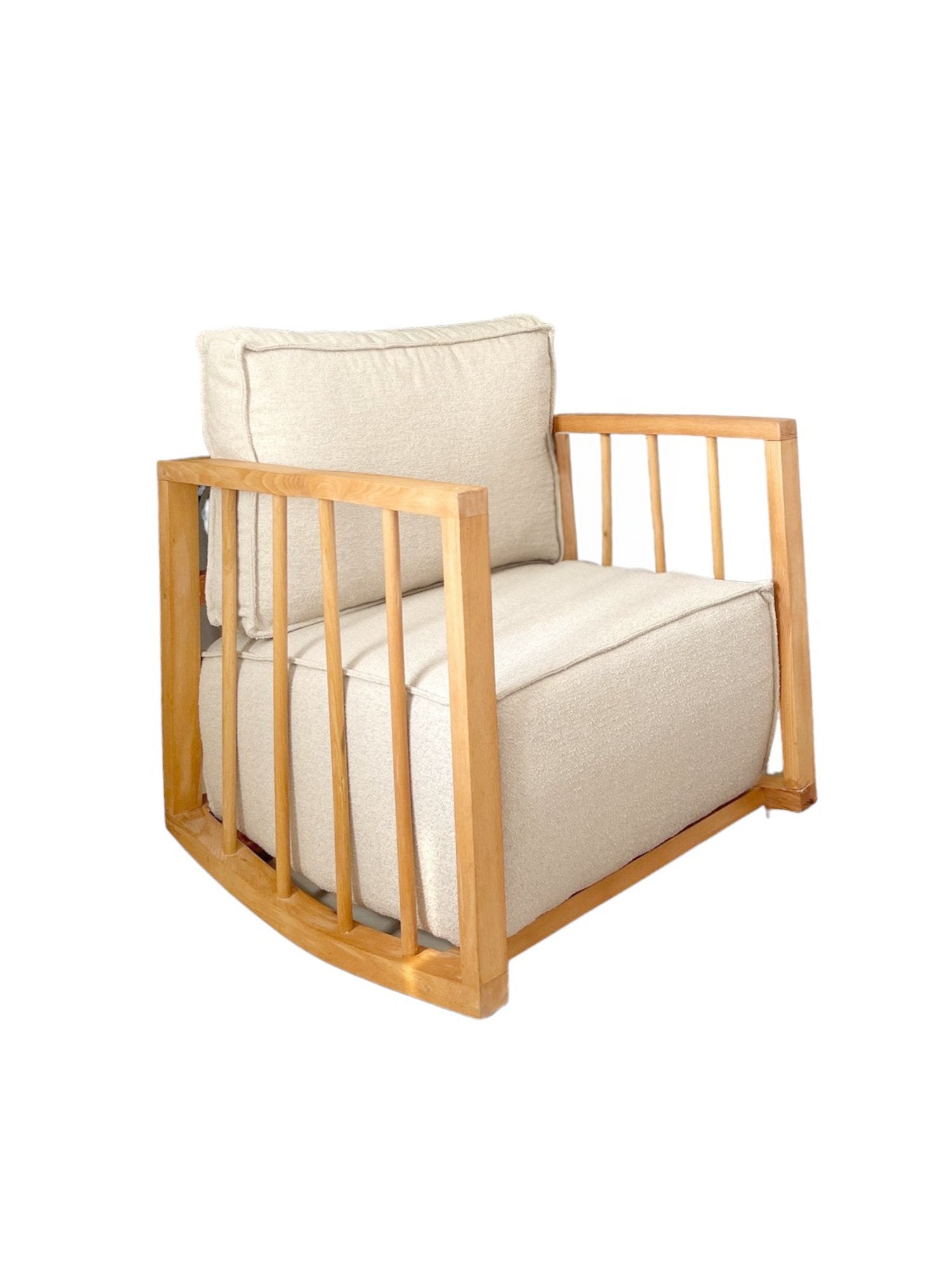 Poltrona Elegante, Branca, 65 cm L x 80 cm A x 71 cm P | Estrutura 100% Madeira, Tecido Babyface | Perfeita para Salas de Estar Modernas e Espaços Aconchegantes