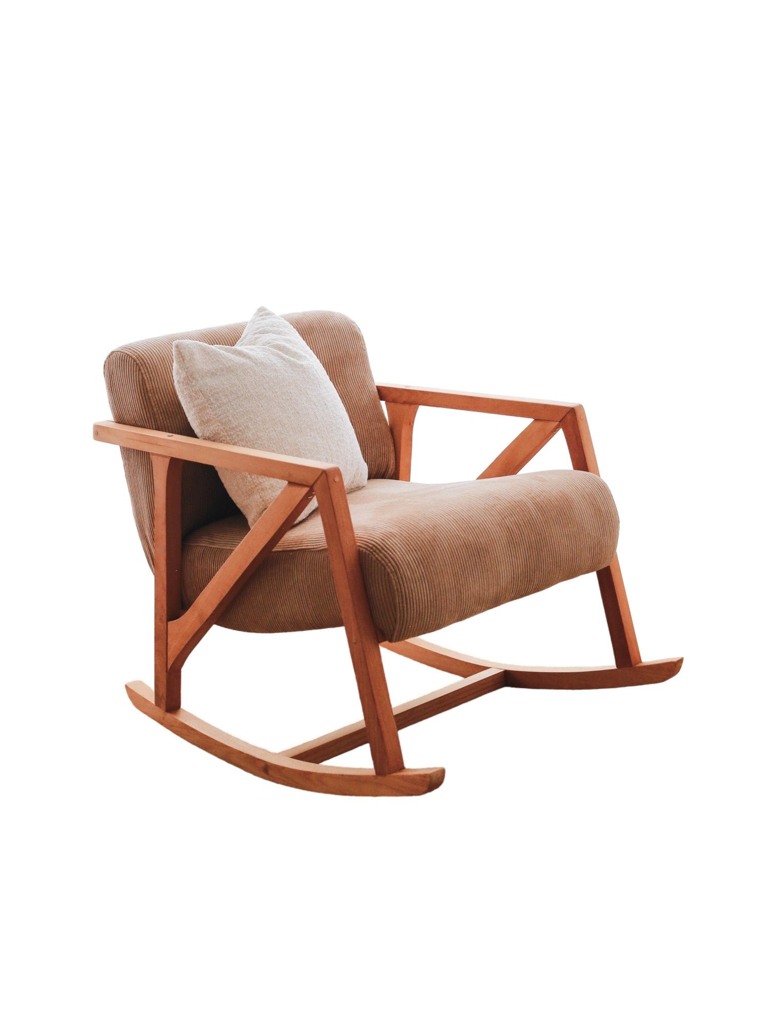 Poltrona elegante de veludo, cor camelo, 85 x 75 x 67 cm | Tecido 100% veludo, pernas de madeira, elegante e confortável para sala de estar e escritório